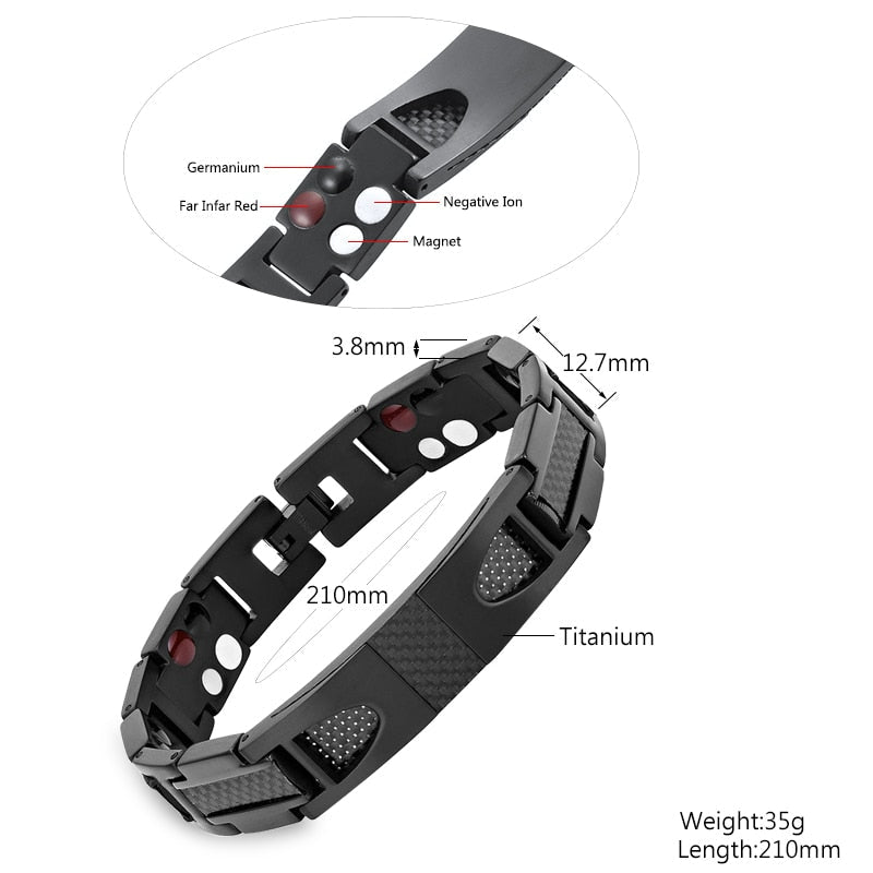 Pure Titanium Black Cuff For Men