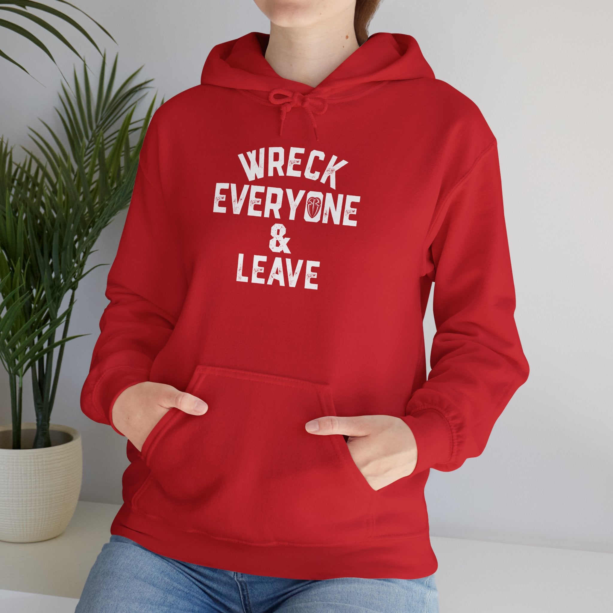 Wreck Everyone and Leave Royal Reigns Hoodies, Pro Wrestling Apparel, Heavy Blend Hoodie, Sports Fan Gift, Graphic Pullover