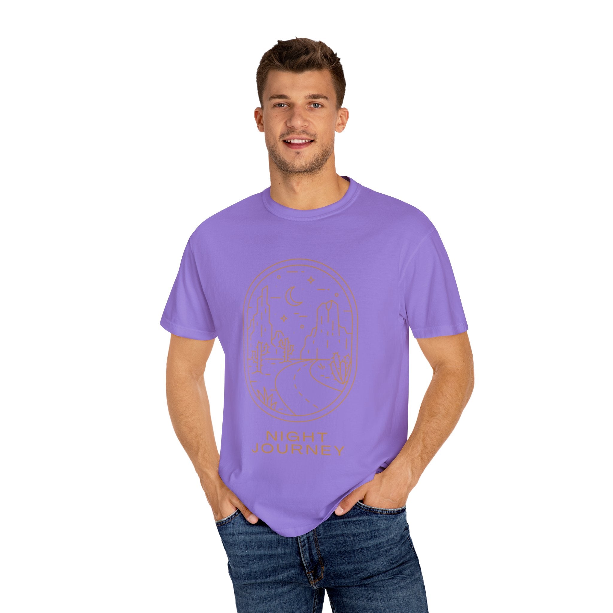 Night Journey, Graphic Design Unisex T-shirt, Casual Cotton Outwear, Gift for Him- Gift for Her, Stylish Tee, Cool Shirt, Trendy Apparel, Comfortable Top,
