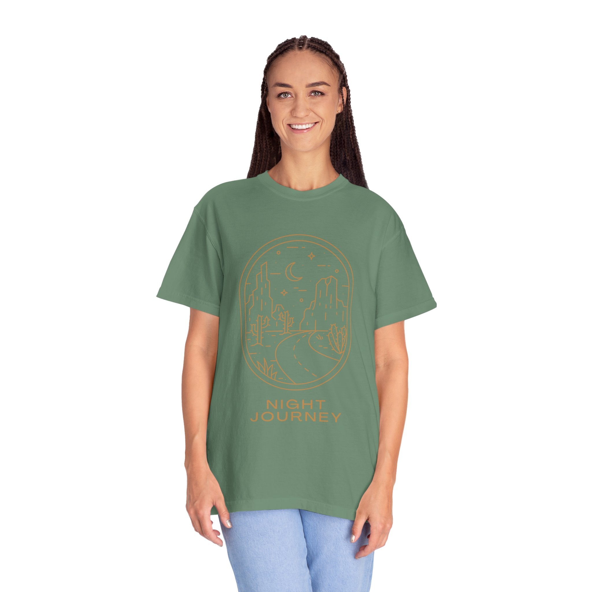 Night Journey, Graphic Design Unisex T-shirt, Casual Cotton Outwear, Gift for Him- Gift for Her, Stylish Tee, Cool Shirt, Trendy Apparel, Comfortable Top,