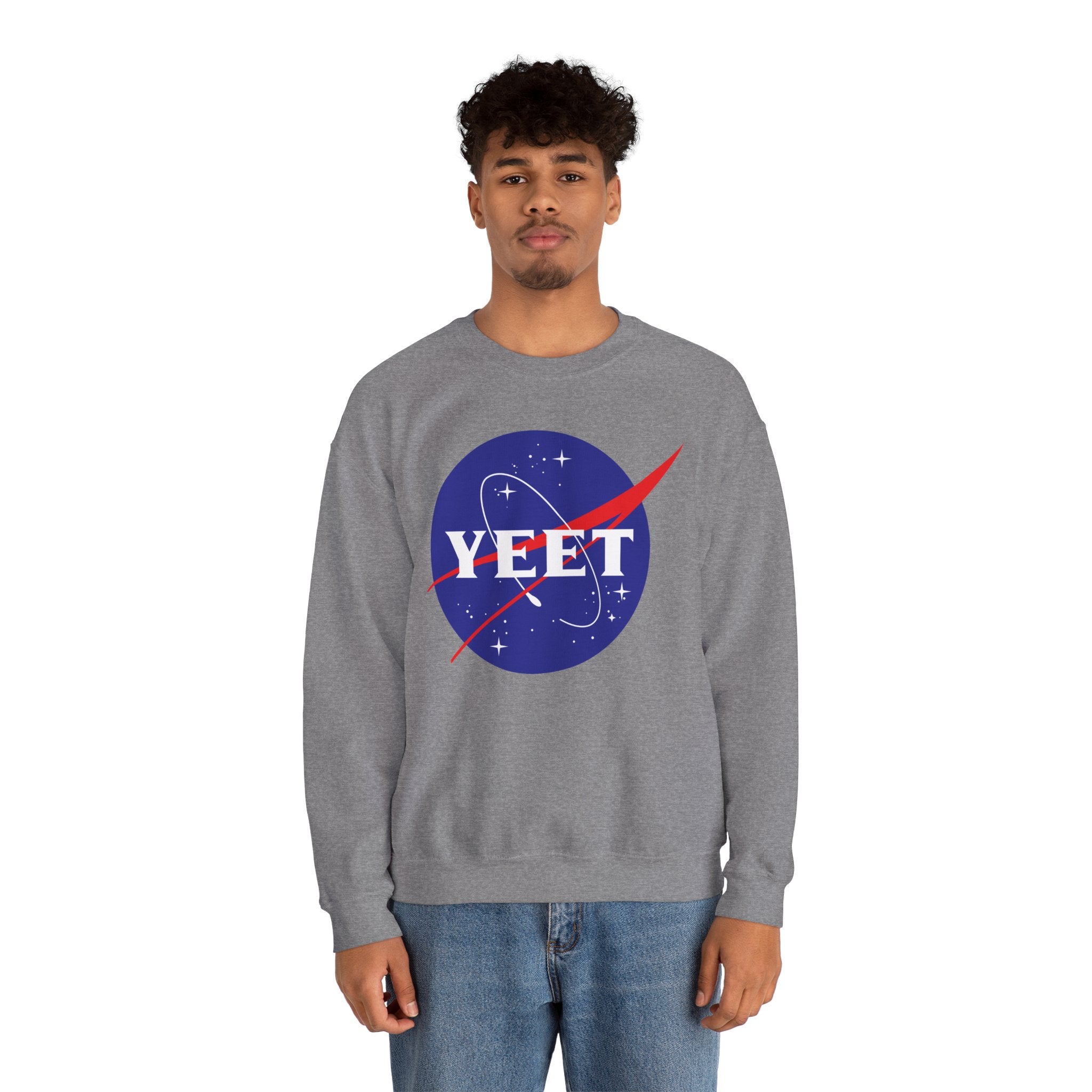 Yeet Nasa Sweatshirt Design, Sports Sweatshirt, Wrestling Fan Unisex Sweatshirt - Gift for Him or Her, Casual Outwear, Heavy Blend Crewneck Sweatshirt