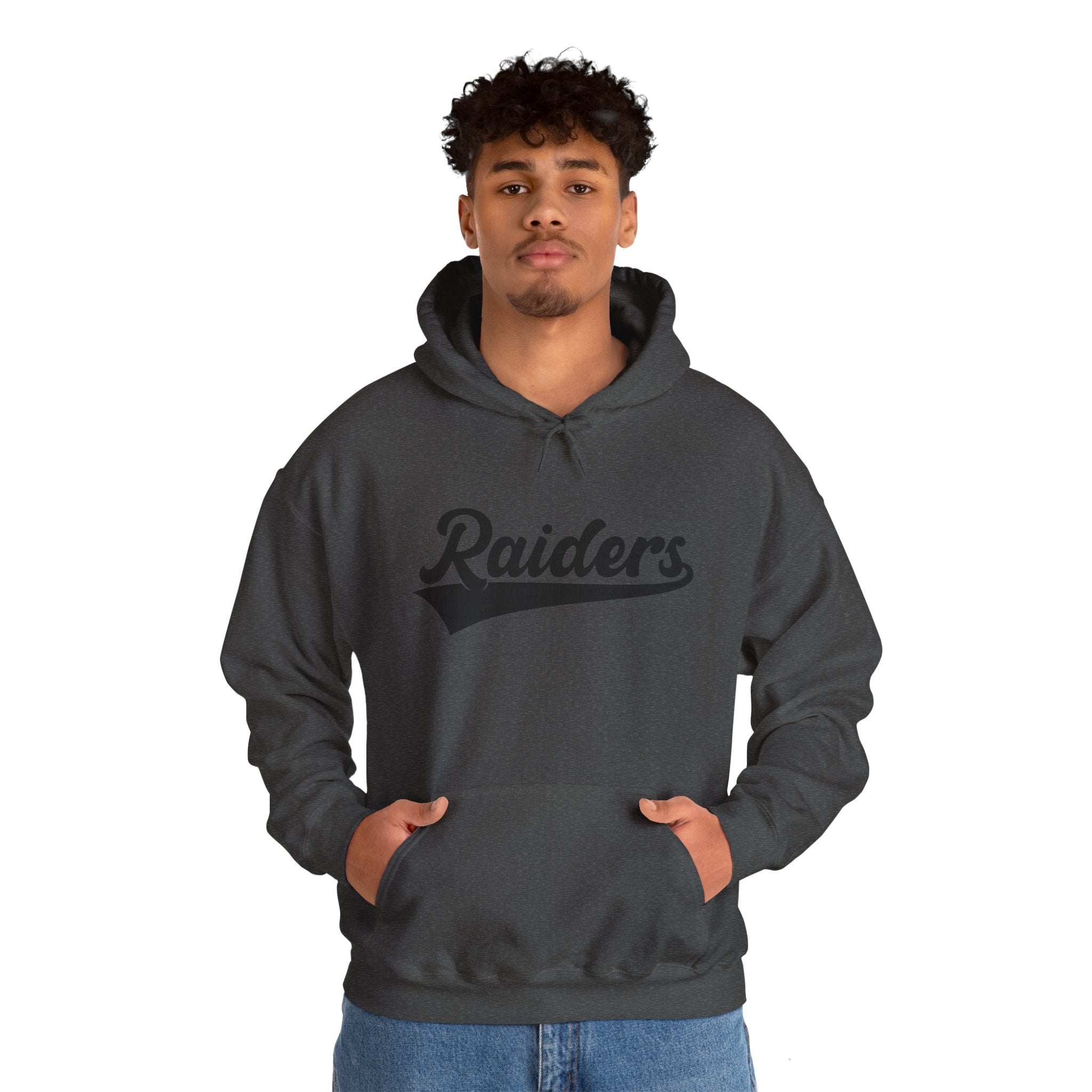 Pure Black Raiders Hoodie - Legendary Fanwear, Football Raiders Hoodie, Bold and Dominant, Ultimate Game-Day Gear, Football
