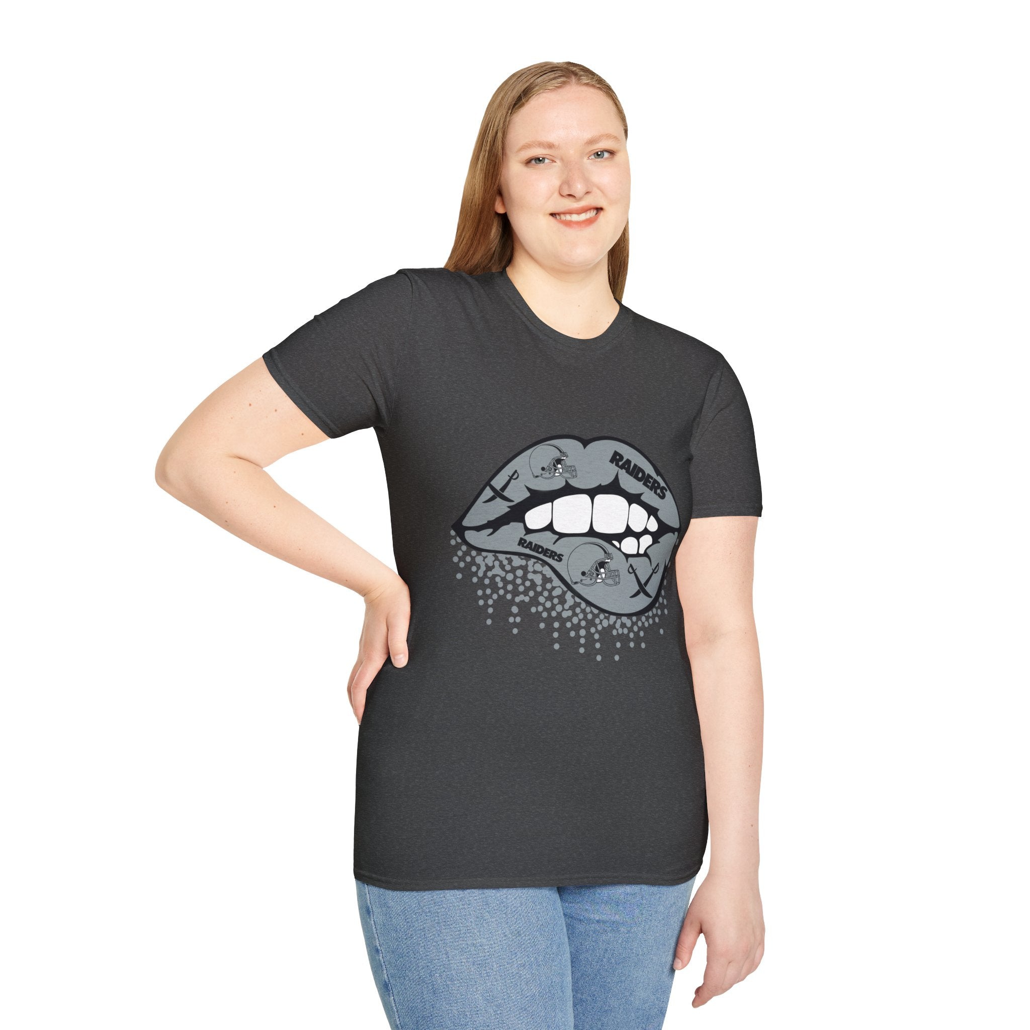 Lip Bite Raiders Unisex T-Shirt -Vintage Inspired Tee, Classic Shirt, Football Fan Shirt, Team Sports Top, Soft Cotton Jersey