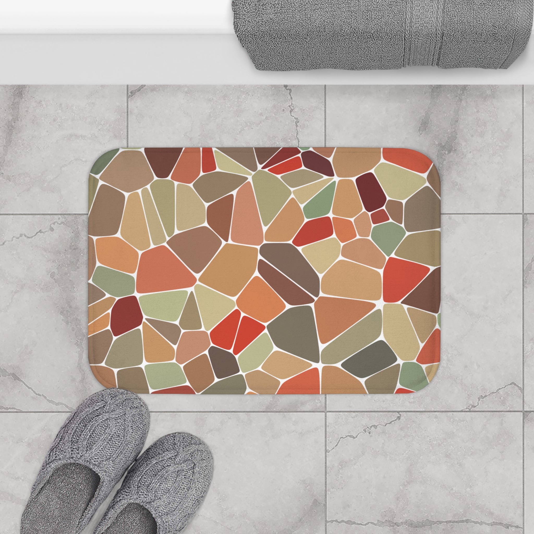 Floral Memory Foam Microfiber Bath Mat - Extra Soft Non-Slip Plush Rug, Machine Washable, Bathroom Floor, Tub & Shower