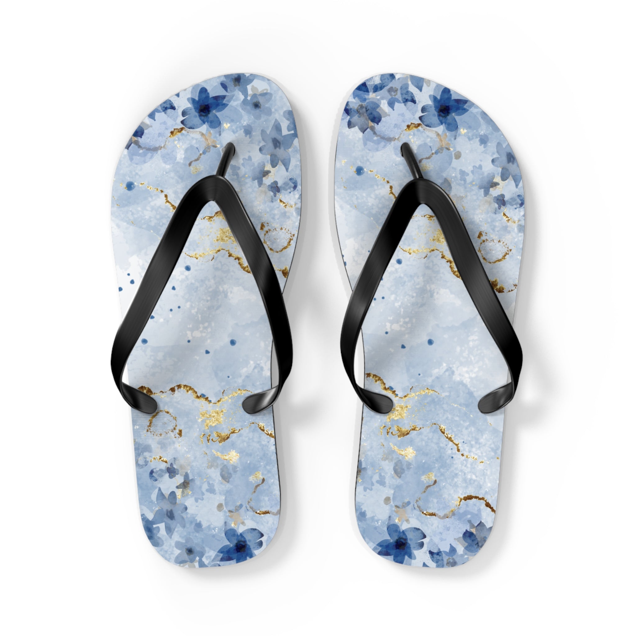 Blue And Gold Design, Flip Flops for Women, Cute Designs, Everyday Use, Indoor Sleepers