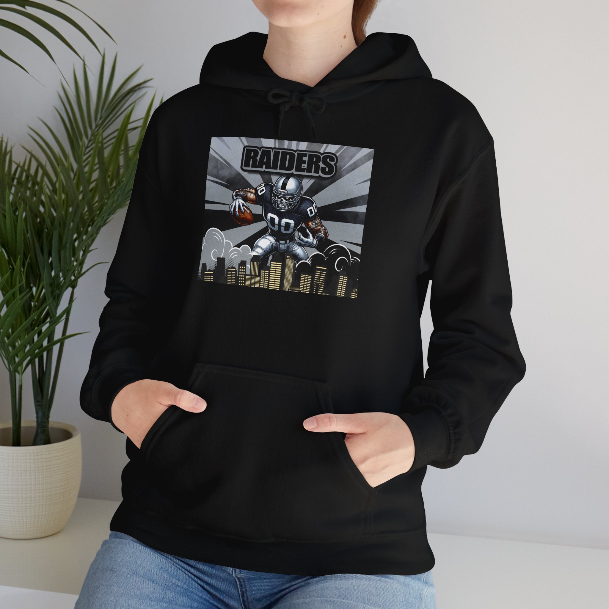 City Warrior Raiders Hoodie, Skyline Power Edition, Touchdown Raiders Hoodie, Unisex Hoodies, Raiders Football Fan Hoodie
