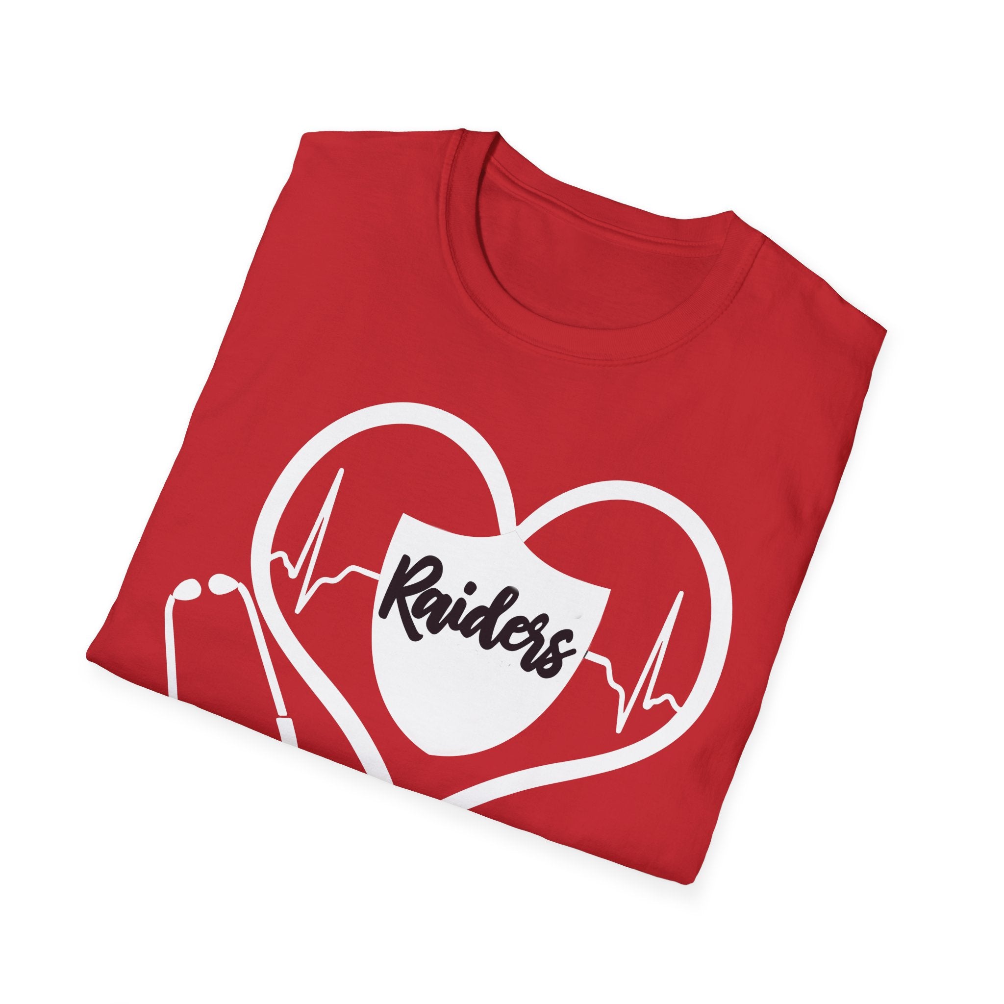 Stethoscope White Raiders Football T-Shirt, Sports Team Shirt, Fan Game Day Clothing, Football Fan Gift, Team Spirit Tee