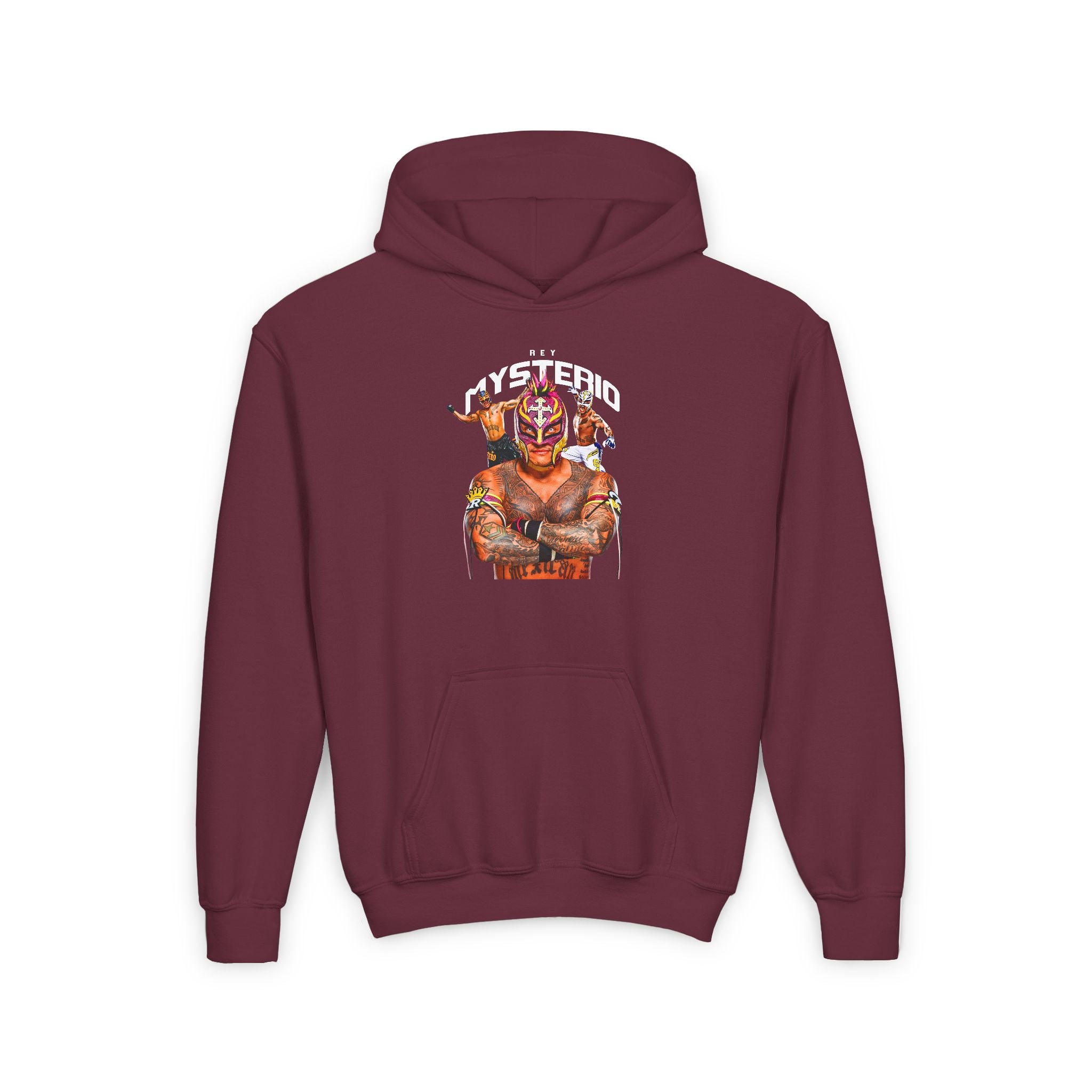 Rey Mysterio Graphic Design, Sports Fan Kids Hoodies - Youth Heavy Blend Hooded Sweatshirt, Unisex Wrestling Fan Hoodies, Gift for Her-Him, Casual Outwear