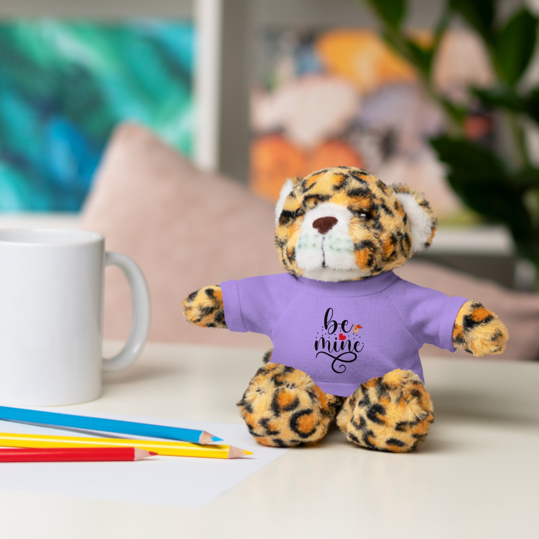 Lovely Panda Plushy, Be Mine, Stuffed Animals Shirt Printed, Suitable for Soft Valentine's Day Gift for Her, Him