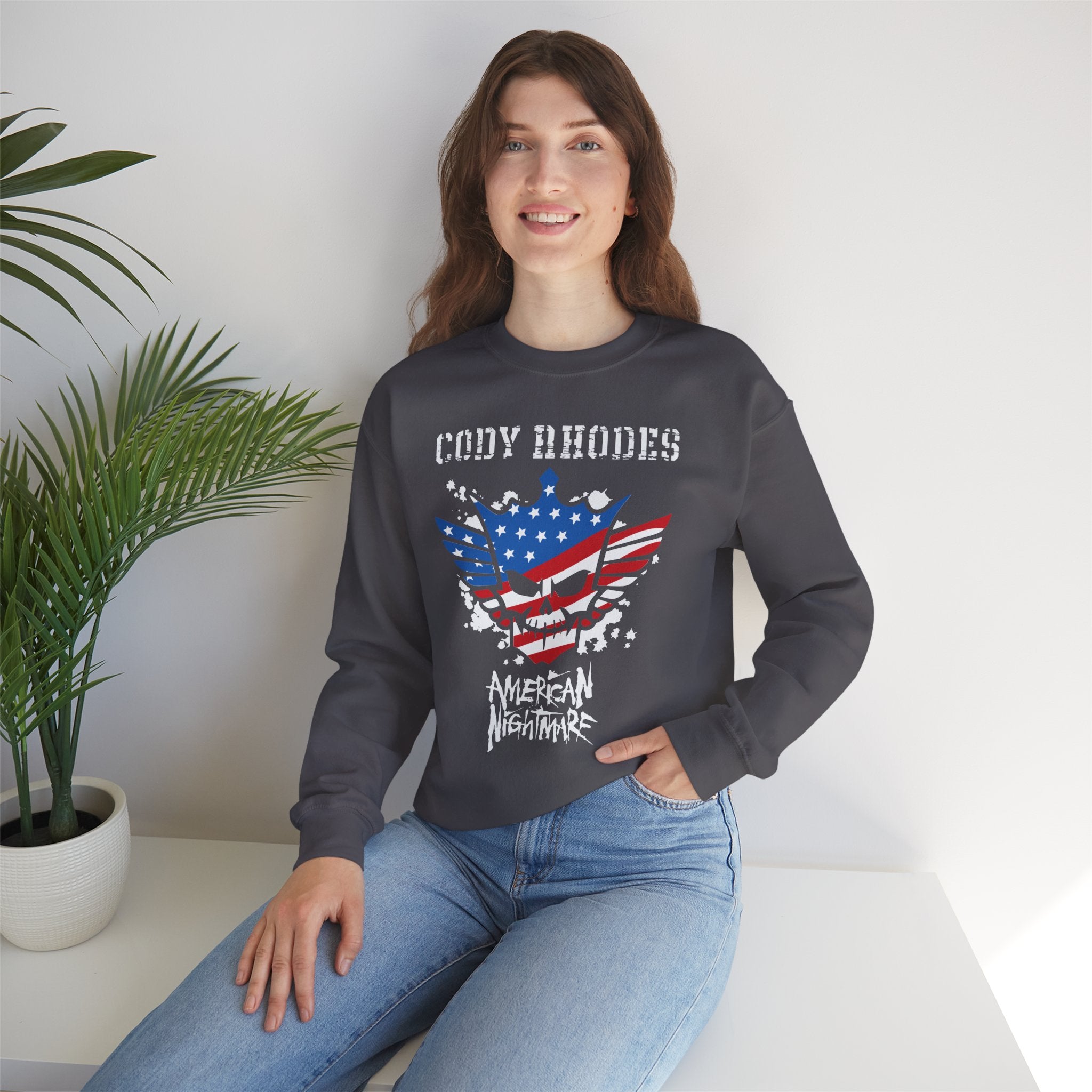 Cody Rhodes American Nightmare, Wrestling Fan Unisex Sweatshirt - Gift for Him or Her, Casual Outwear, Graphic Design, Heavy Blend Sweatshirt