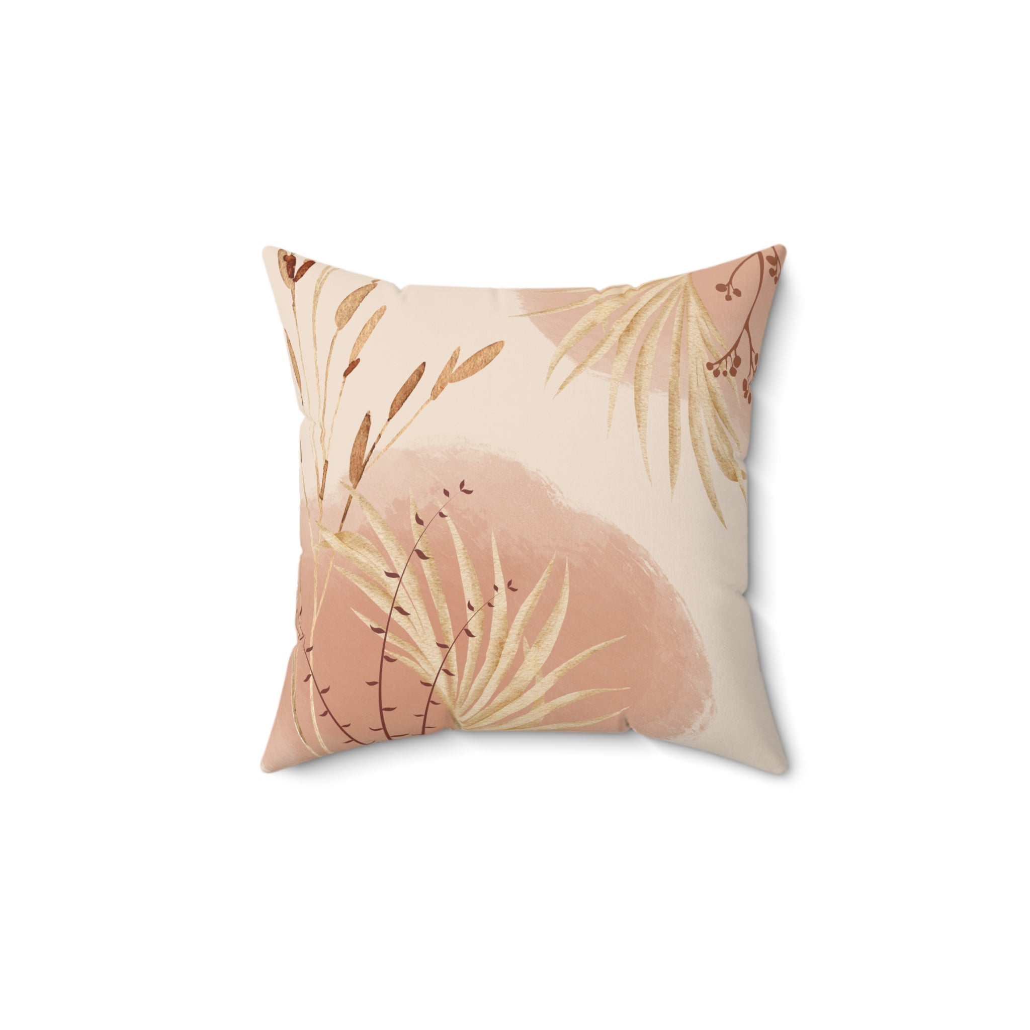 Soft Pink Floral Flower Pillow Covers, Decorative Couch Sofa Accent Pillows, Living Room Spun Polyester Square Pillow