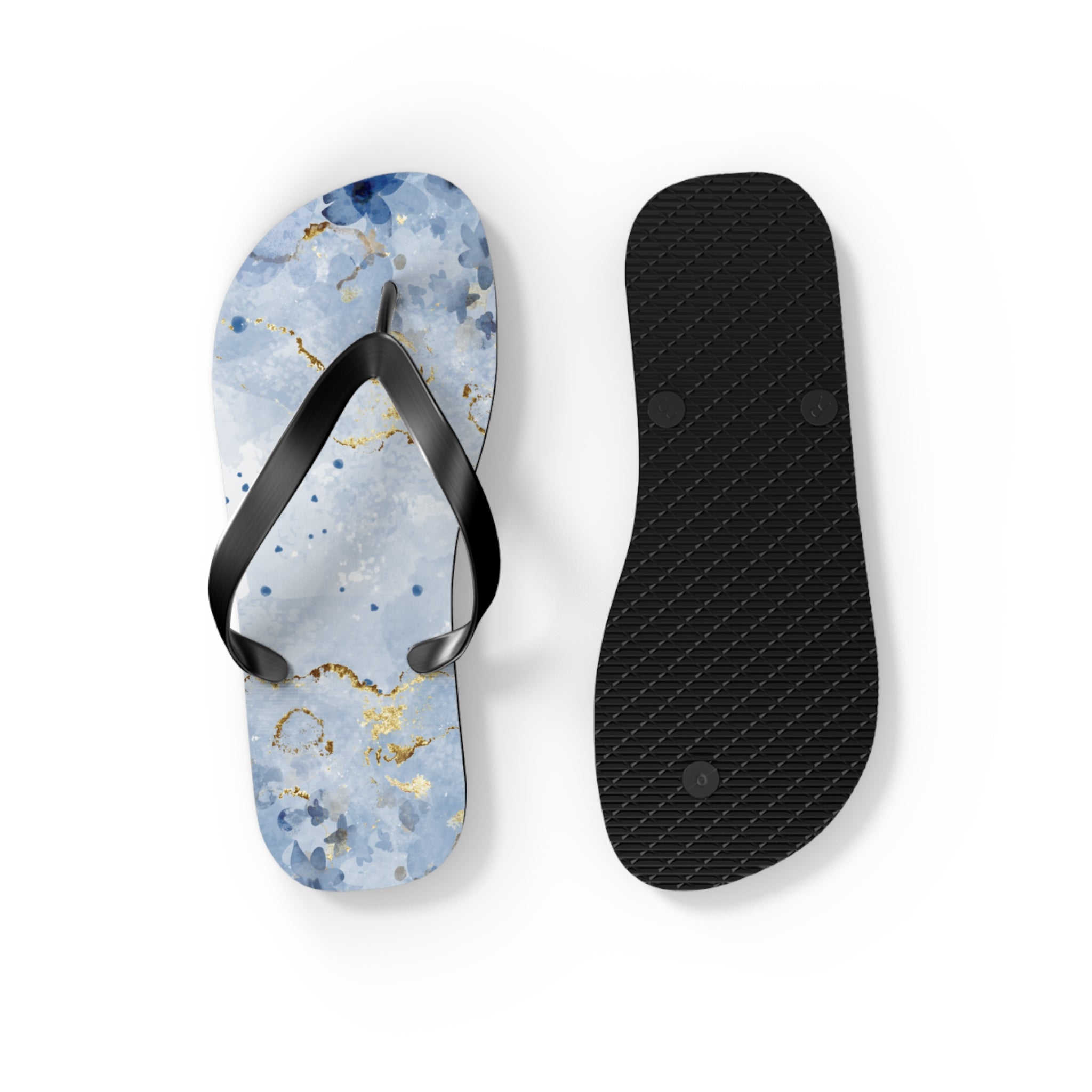 Blue And Gold Design, Flip Flops for Women, Cute Designs, Everyday Use, Indoor Sleepers