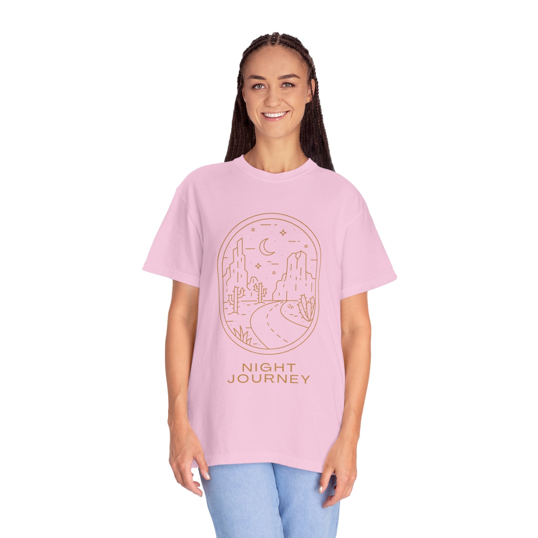 Night Journey, Graphic Design Unisex T-shirt, Casual Cotton Outwear, Gift for Him- Gift for Her, Stylish Tee, Cool Shirt, Trendy Apparel, Comfortable Top,