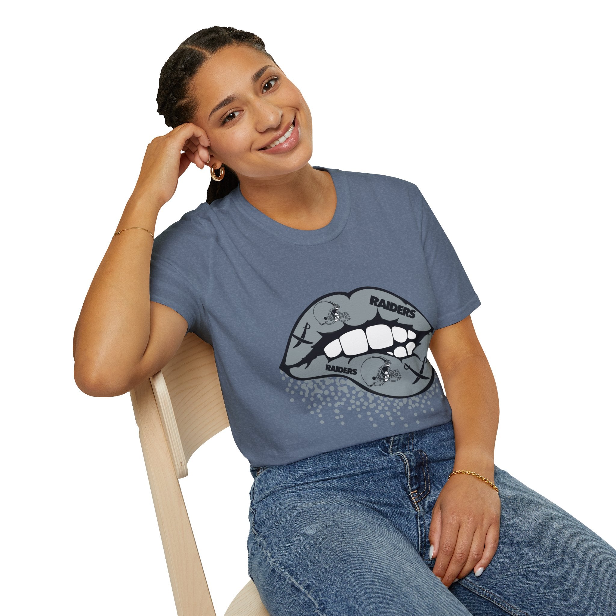 Lip Bite Raiders Unisex T-Shirt -Vintage Inspired Tee, Classic Shirt, Football Fan Shirt, Team Sports Top, Soft Cotton Jersey