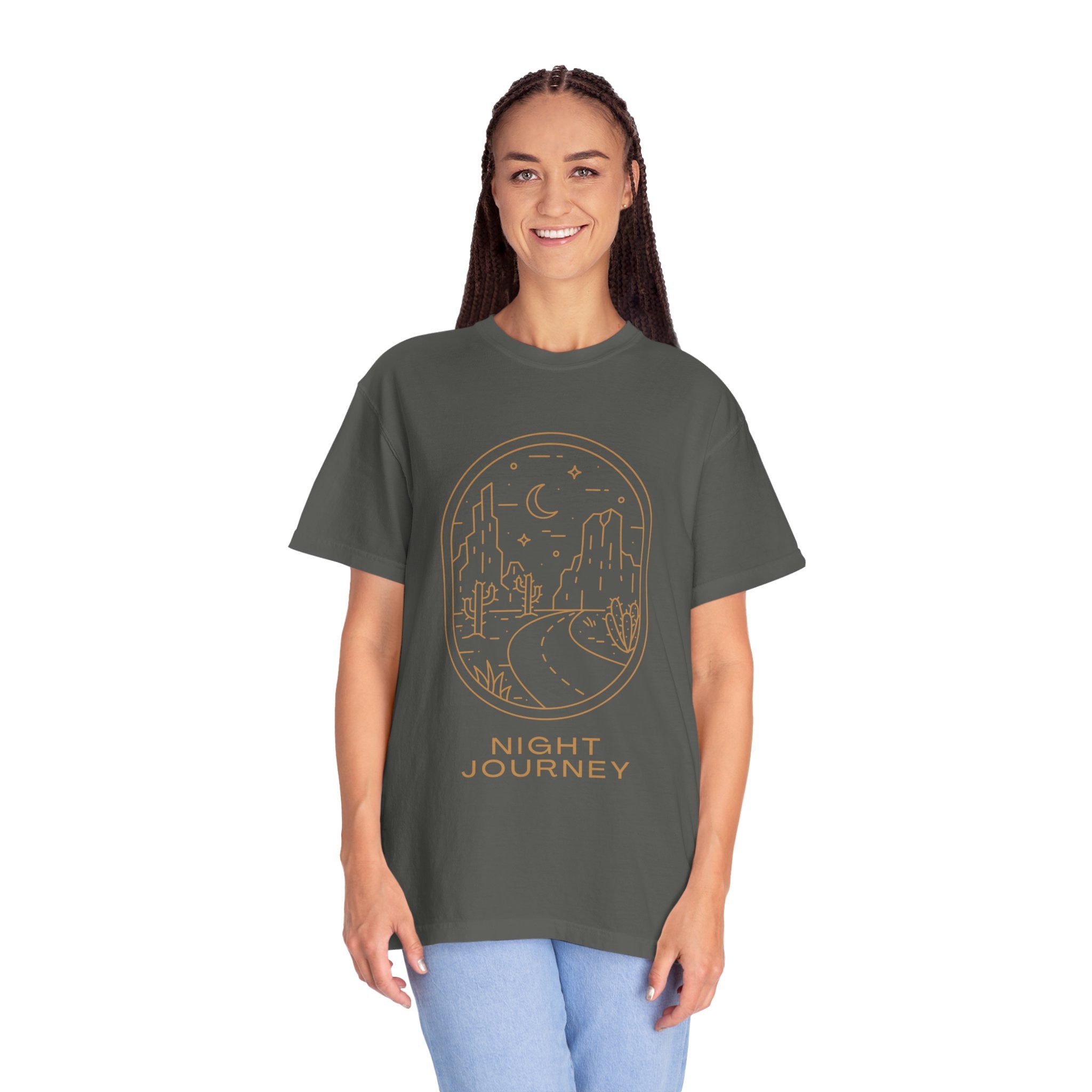 Night Journey, Graphic Design Unisex T-shirt, Casual Cotton Outwear, Gift for Him- Gift for Her, Stylish Tee, Cool Shirt, Trendy Apparel, Comfortable Top,