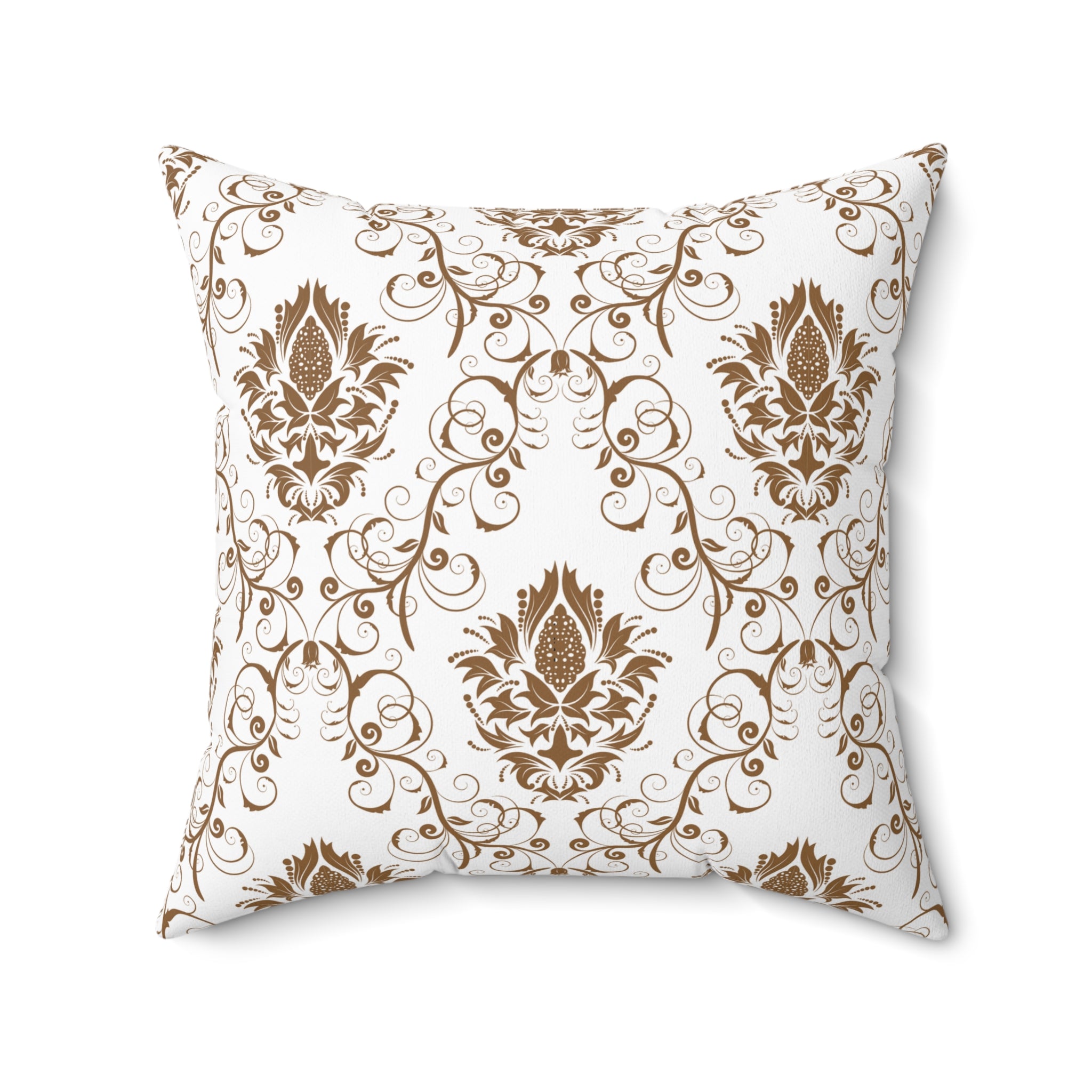 Gold Elegant Vintage Pattern Print Pillow Covers, Decorative Couch Sofa Accent Pillows, Living Room Spun Polyester Square Pillow