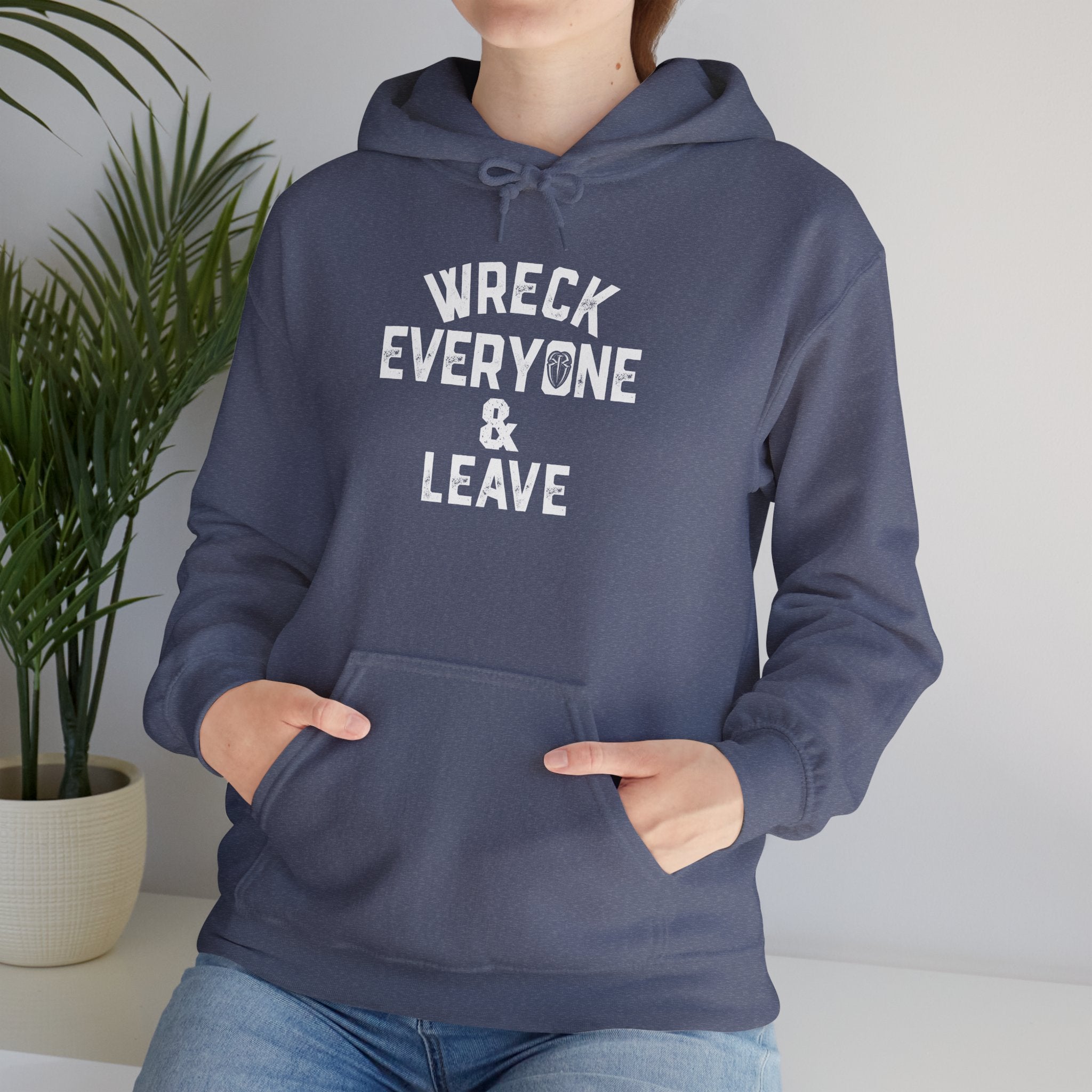Wreck Everyone and Leave Royal Reigns Hoodies, Pro Wrestling Apparel, Heavy Blend Hoodie, Sports Fan Gift, Graphic Pullover