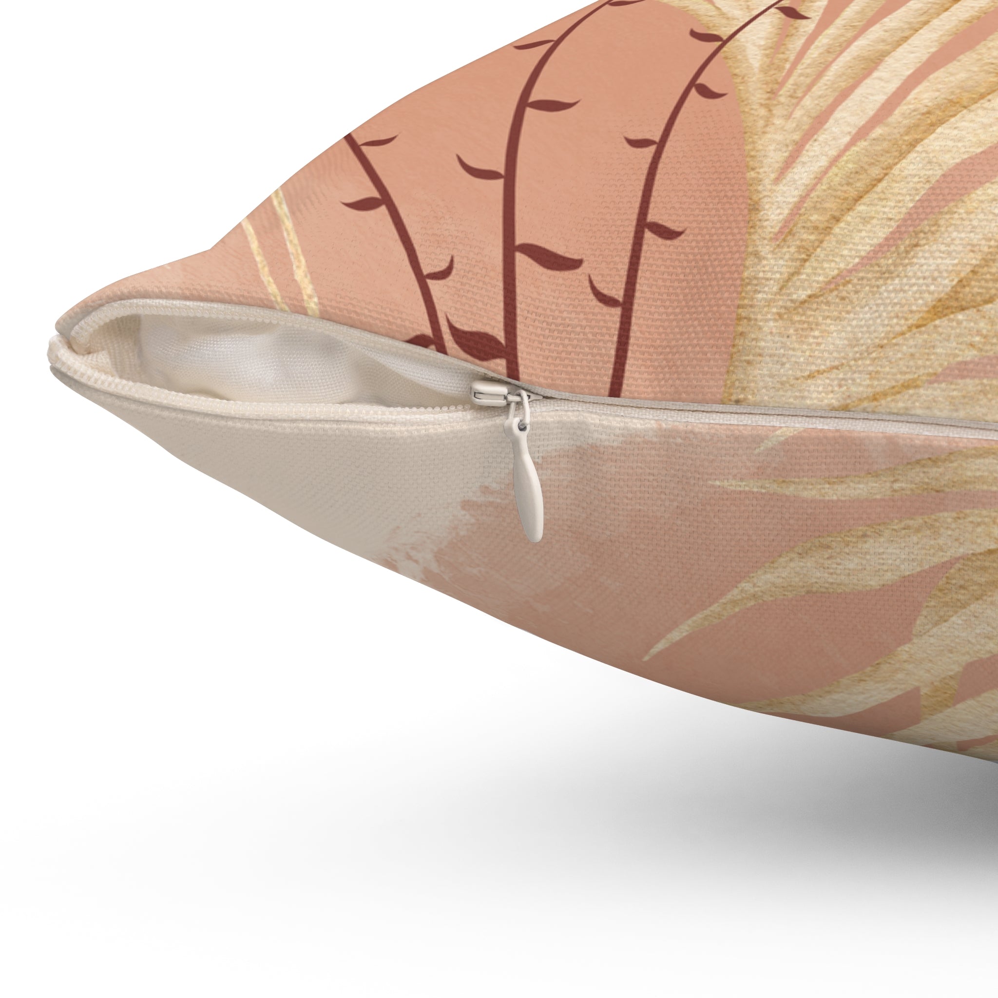 Soft Pink Floral Flower Pillow Covers, Decorative Couch Sofa Accent Pillows, Living Room Spun Polyester Square Pillow