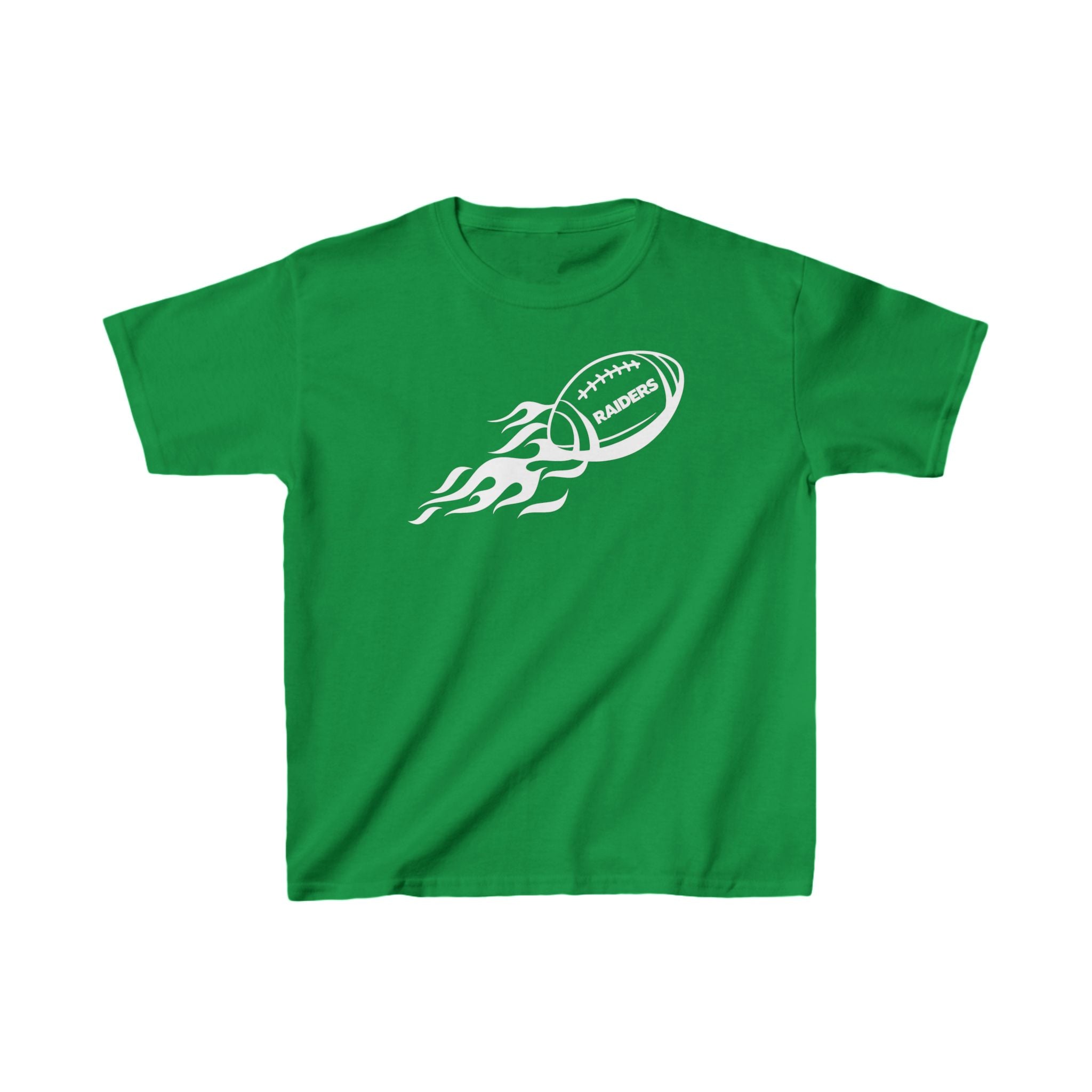 White Football on Flame Raiders Shirt for Kids, Gift Fan Sports Shirt, Children Shirt Clothing, Youth Team Game Day Shirt