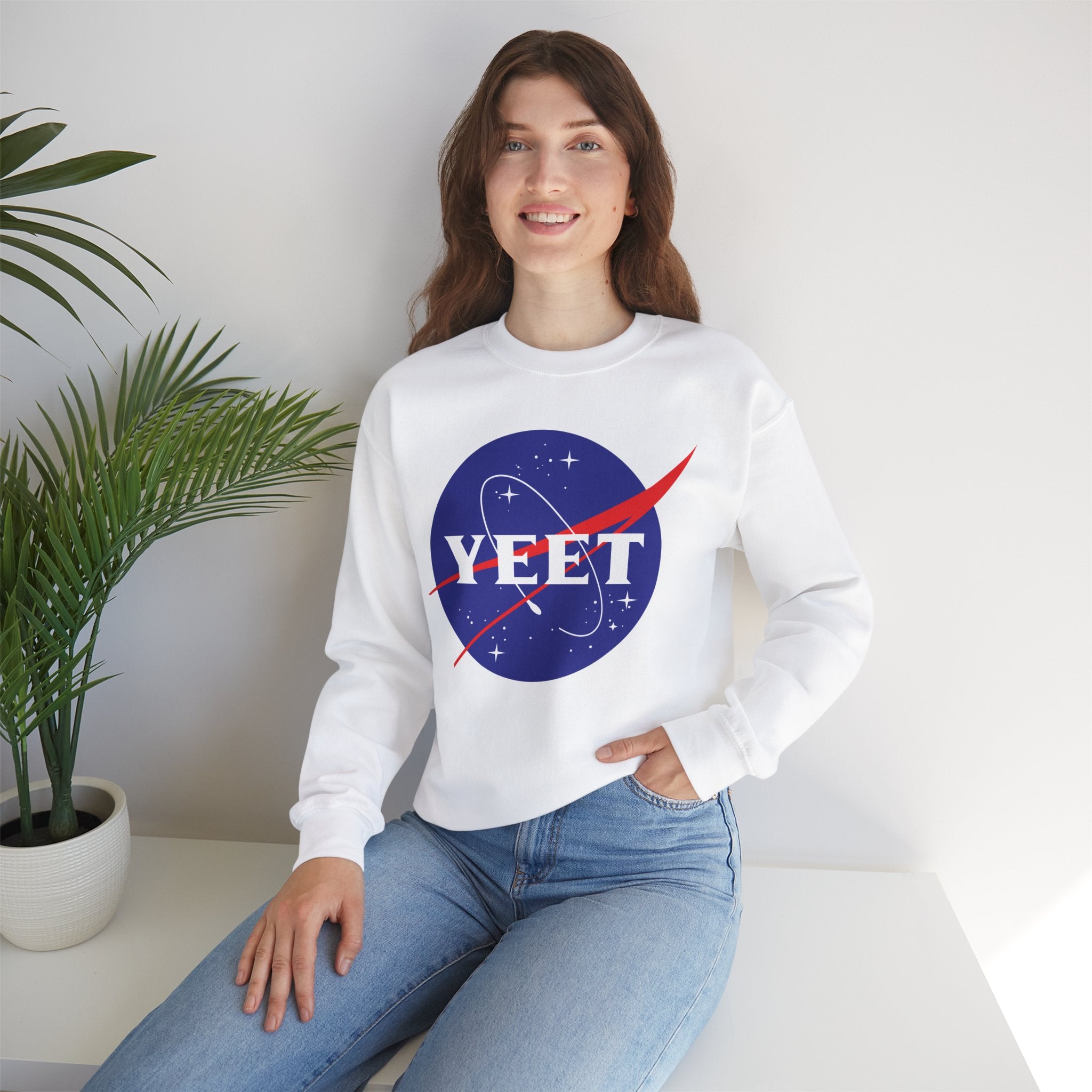 Yeet Nasa Sweatshirt Design, Sports Sweatshirt, Wrestling Fan Unisex Sweatshirt - Gift for Him or Her, Casual Outwear, Heavy Blend Crewneck Sweatshirt