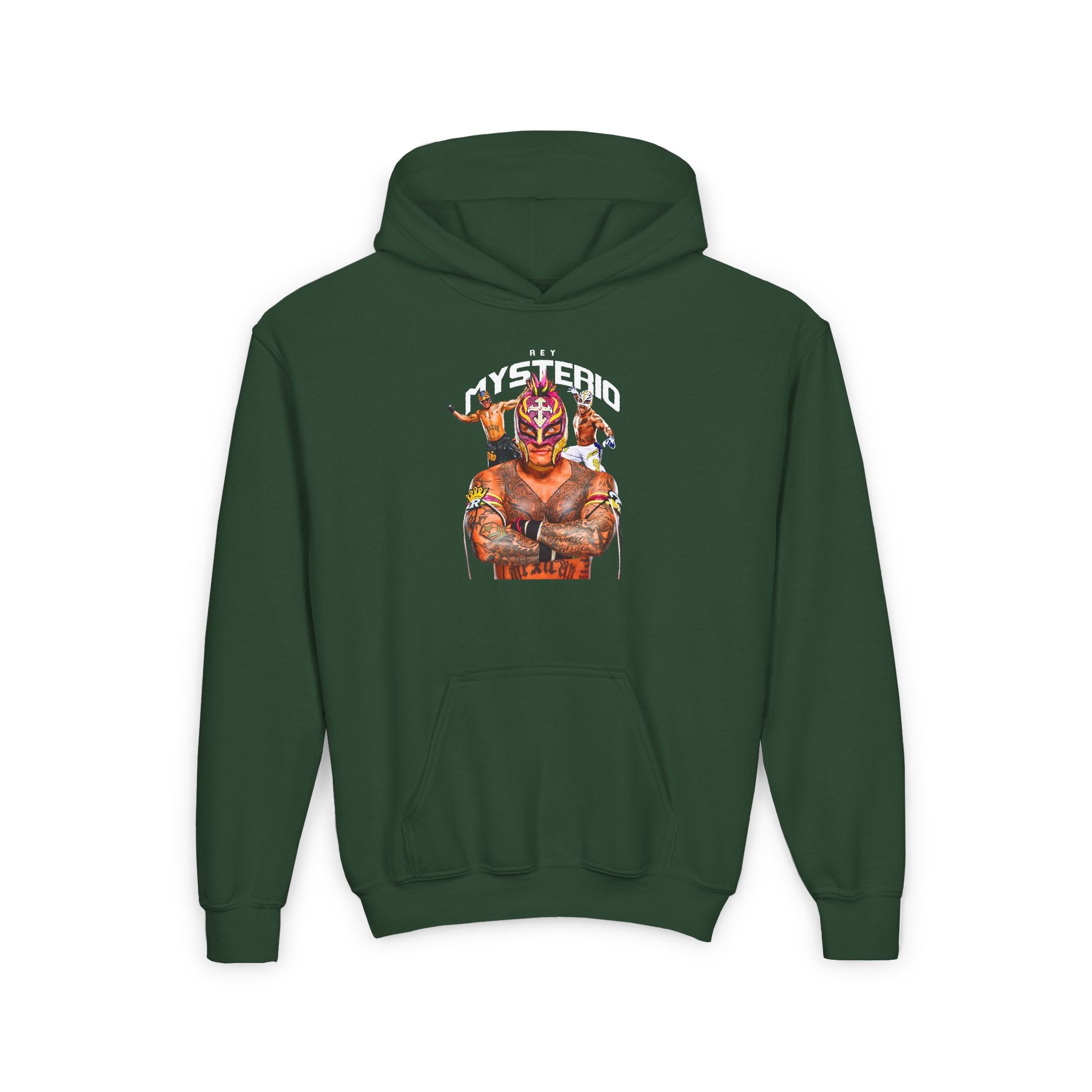 Rey Mysterio Graphic Design, Sports Fan Kids Hoodies - Youth Heavy Blend Hooded Sweatshirt, Unisex Wrestling Fan Hoodies, Gift for Her-Him, Casual Outwear