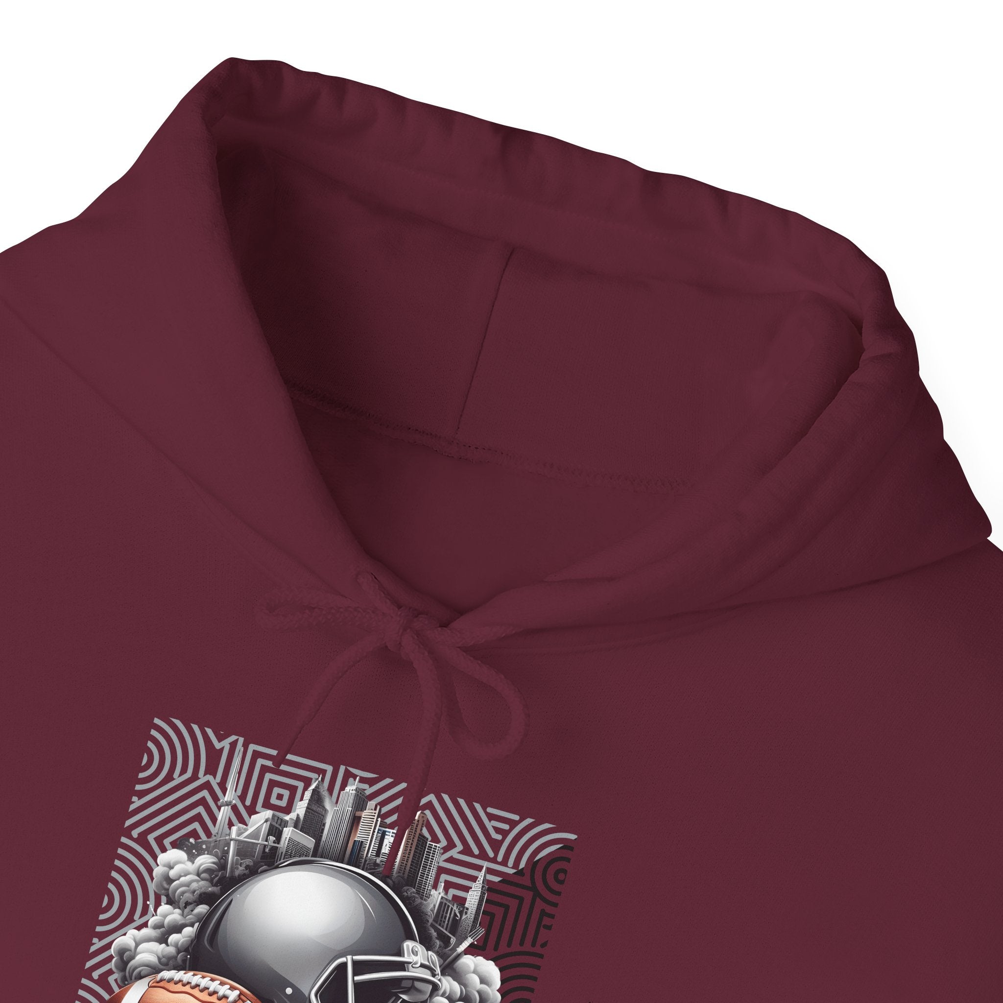 Gray Football and Helmet Shield Raiders Hoodie - Bold and Dominant, Ultimate Game-Day Gear, Raiders Football Hoodie Unisex