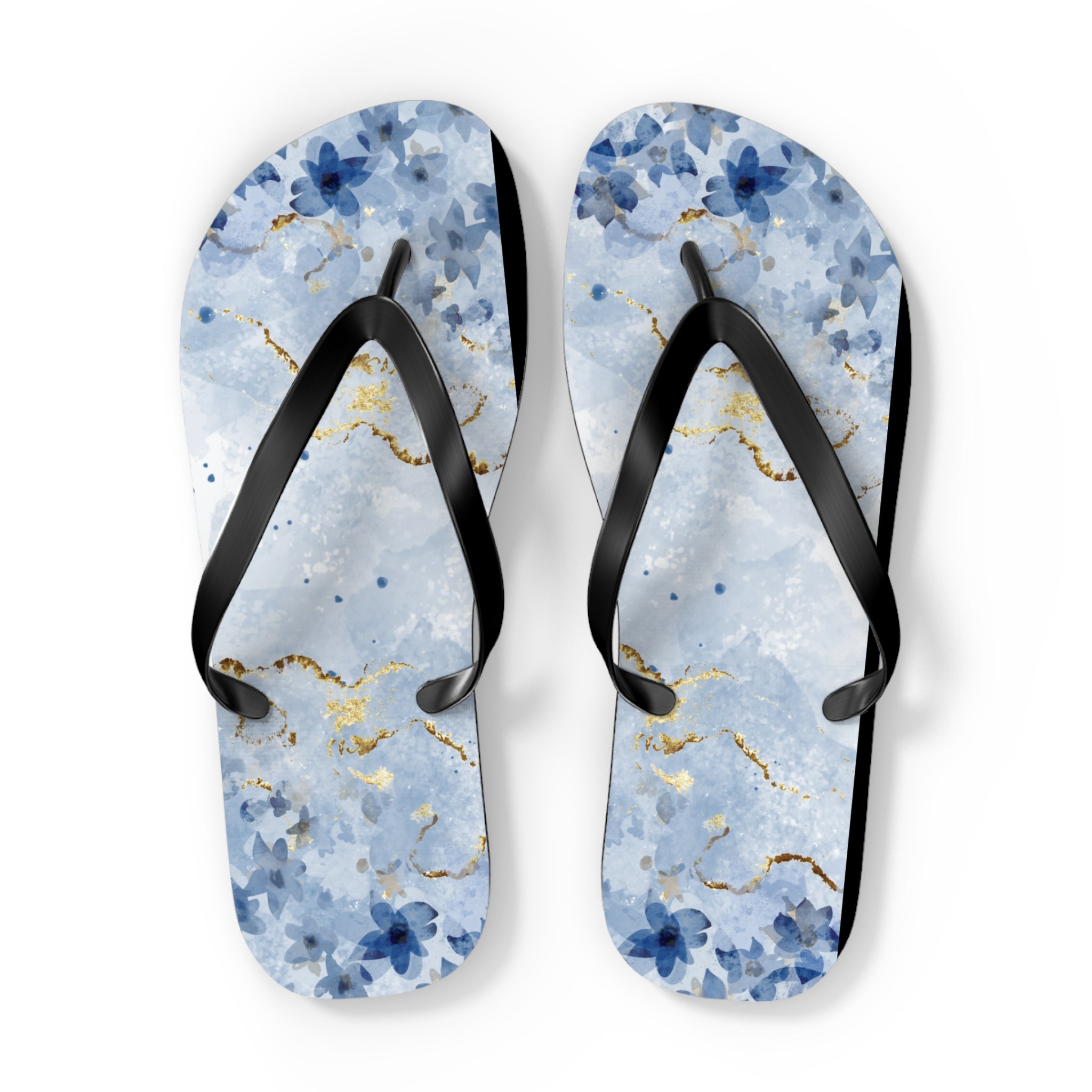 Blue And Gold Design, Flip Flops for Women, Cute Designs, Everyday Use, Indoor Sleepers