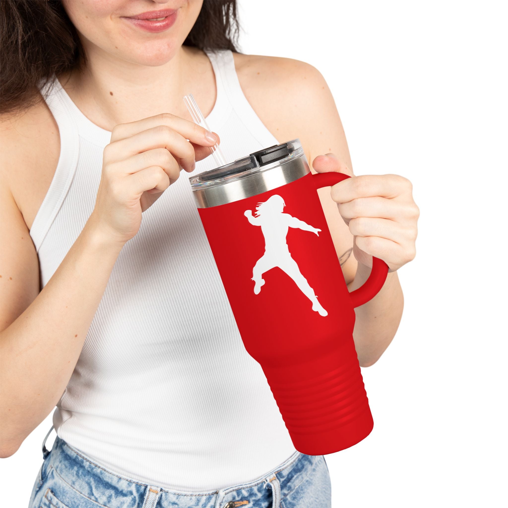 Roman Reigns Jump White Graphic Design, Insulated Travel Mug, Gift for Her Gift for Him - 40oz, Gift for Her, Gift for Him