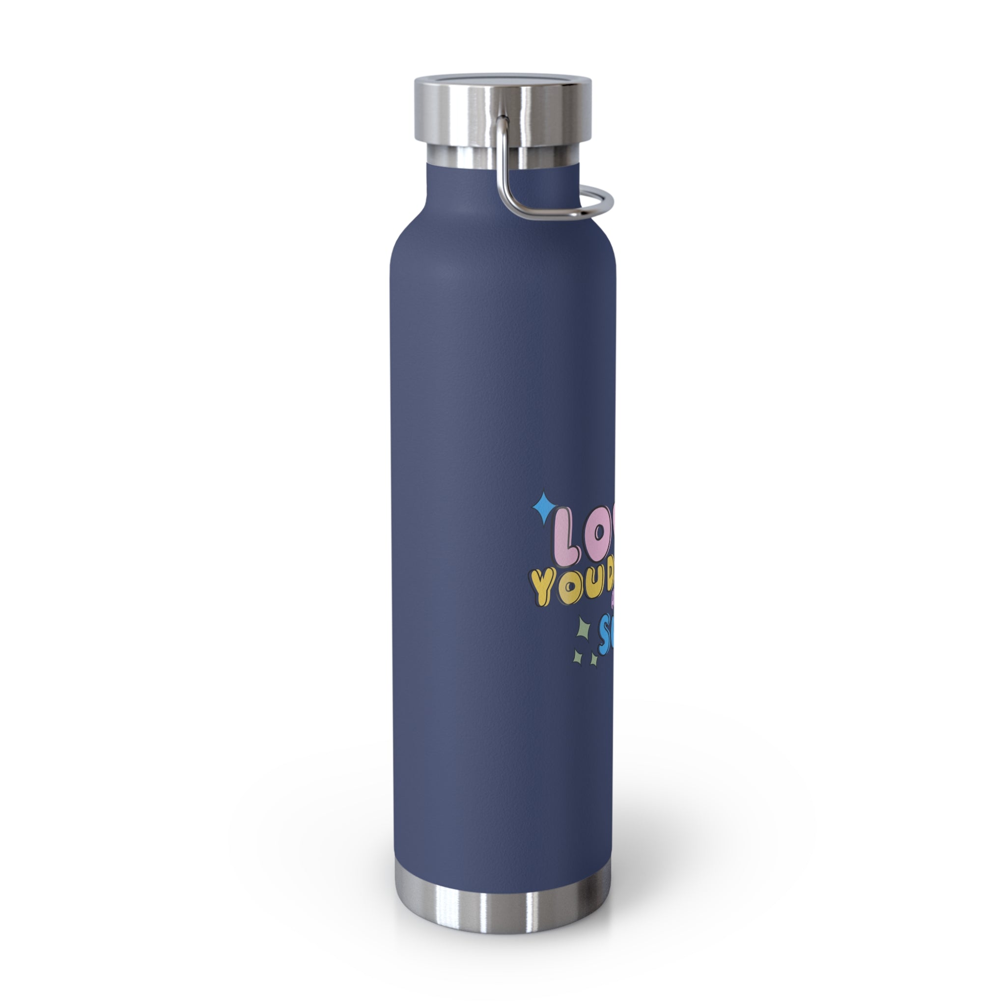"Love What You Do and You'll Succeed " Copper Water Bottle, Inspirational Quote, Gift Tumbler, 22oz, Motivational Drinkware, Stainless Steel Thermos