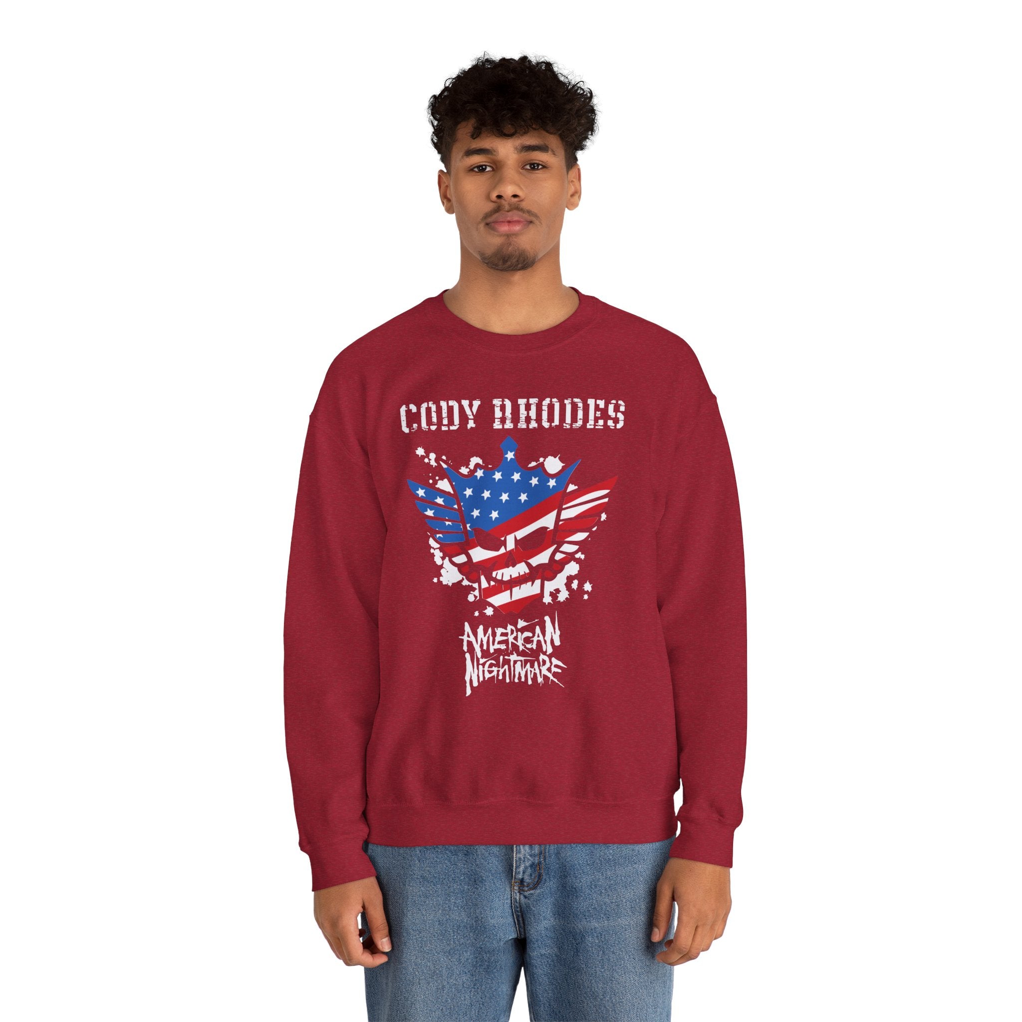 Cody Rhodes American Nightmare, Wrestling Fan Unisex Sweatshirt - Gift for Him or Her, Casual Outwear, Graphic Design, Heavy Blend Sweatshirt