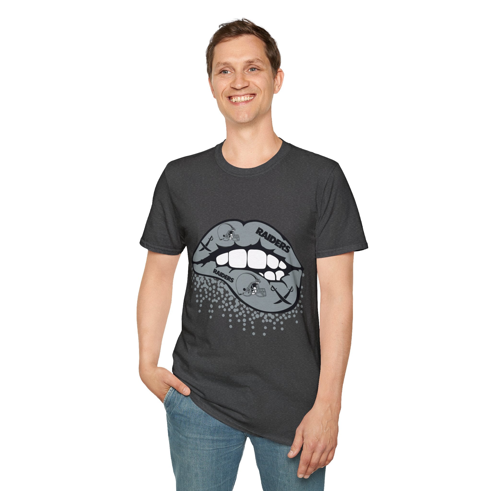 Lip Bite Raiders Unisex T-Shirt -Vintage Inspired Tee, Classic Shirt, Football Fan Shirt, Team Sports Top, Soft Cotton Jersey