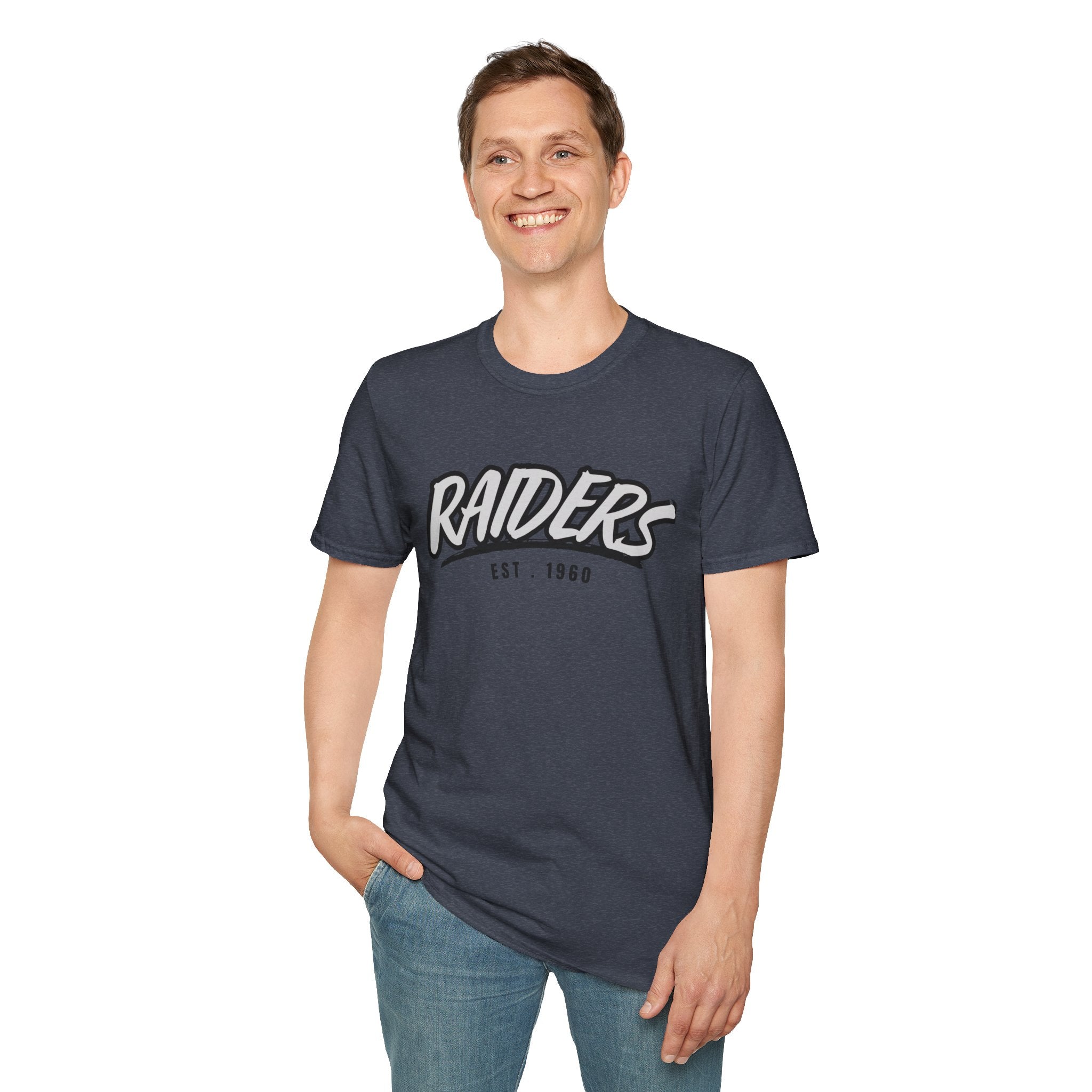 Football Shirt Unisex Softstyle T-Shirt, Football Fan Tee, Team Raiders Football Gift, Sports Fan Apparel, Game Day Shirt