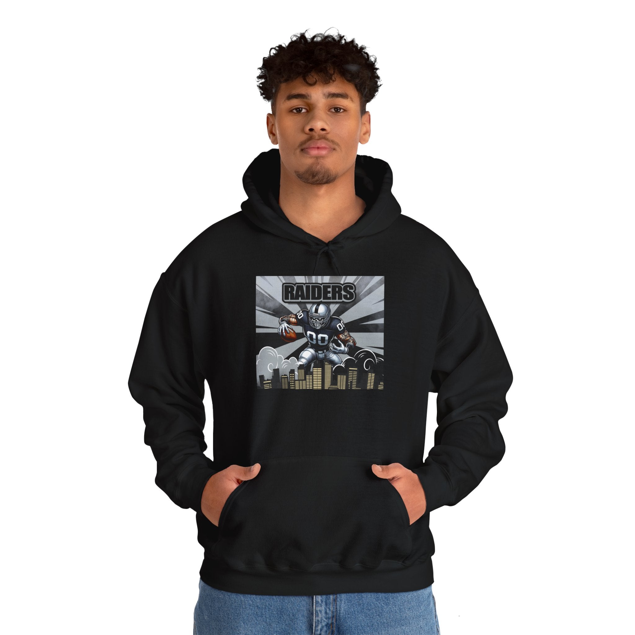 City Warrior Raiders Hoodie, Skyline Power Edition, Touchdown Raiders Hoodie, Unisex Hoodies, Raiders Football Fan Hoodie