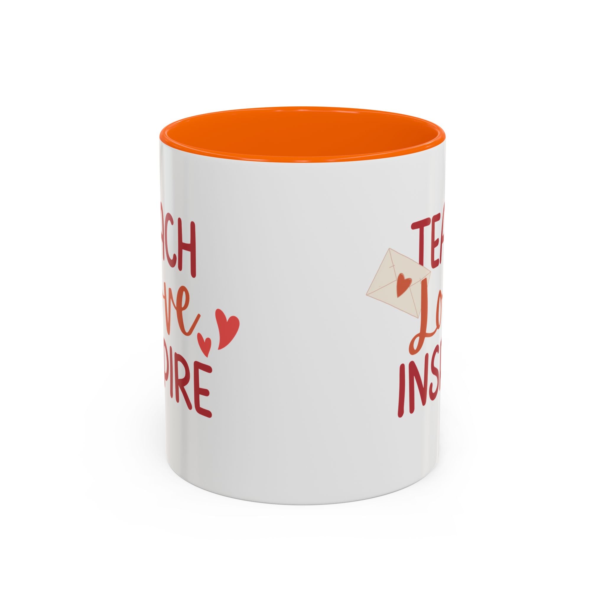 Teach, Love, Inspire Valentine's Design, Holiday Drinkware, Valentines, Christmas Birthday Gifts for Teachers, Coffee Mug for Teacher Valentines Day,