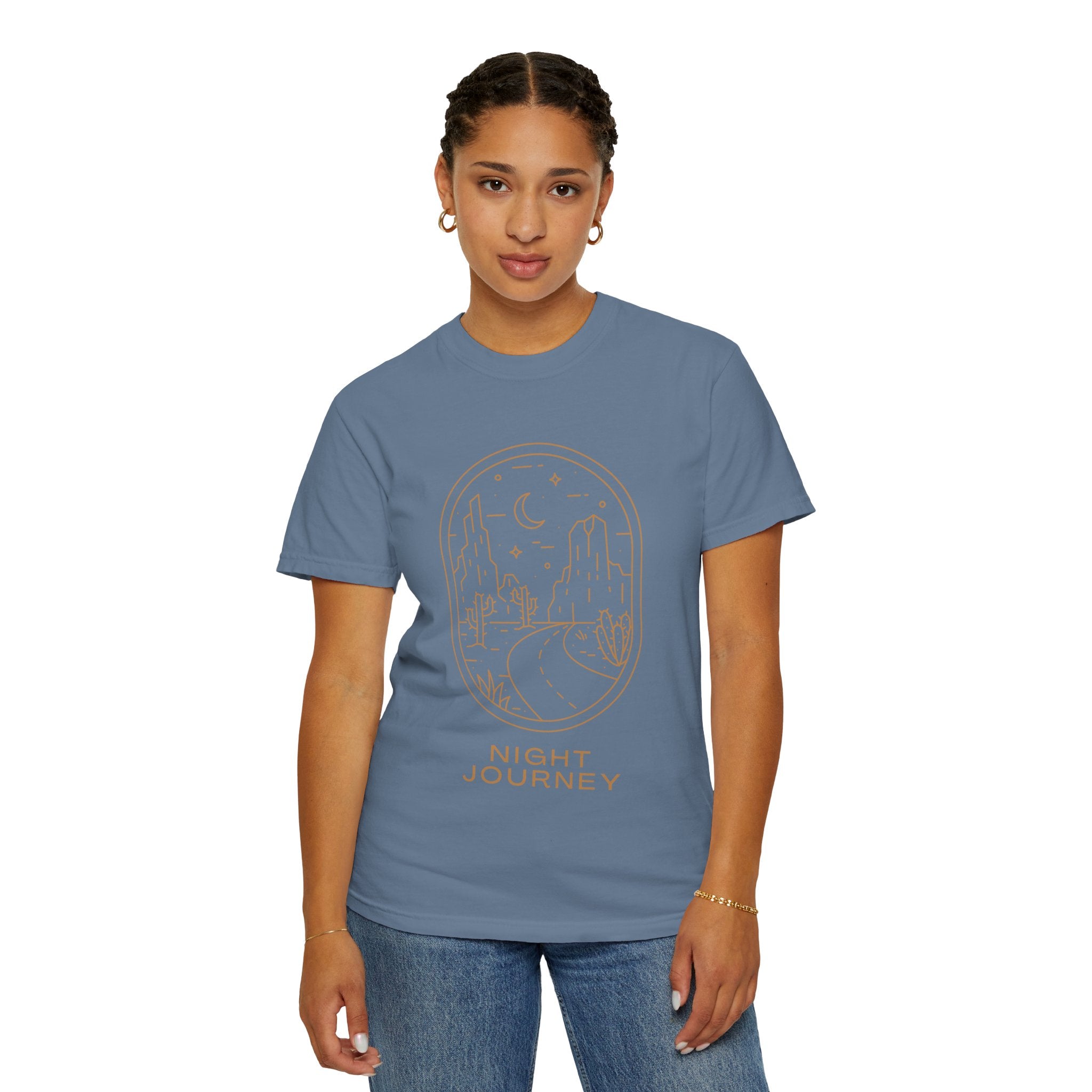 Night Journey, Graphic Design Unisex T-shirt, Casual Cotton Outwear, Gift for Him- Gift for Her, Stylish Tee, Cool Shirt, Trendy Apparel, Comfortable Top,