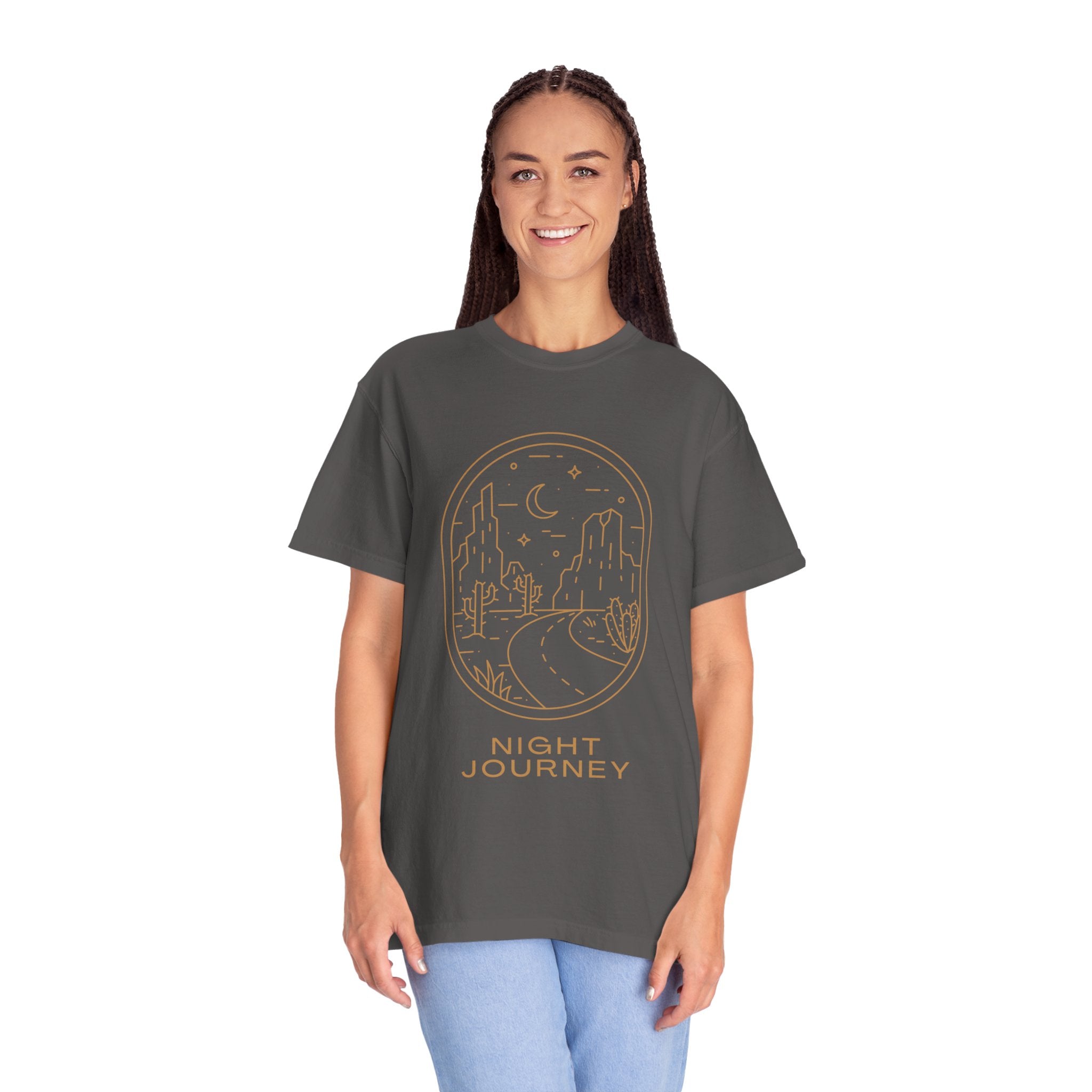 Night Journey, Graphic Design Unisex T-shirt, Casual Cotton Outwear, Gift for Him- Gift for Her, Stylish Tee, Cool Shirt, Trendy Apparel, Comfortable Top,