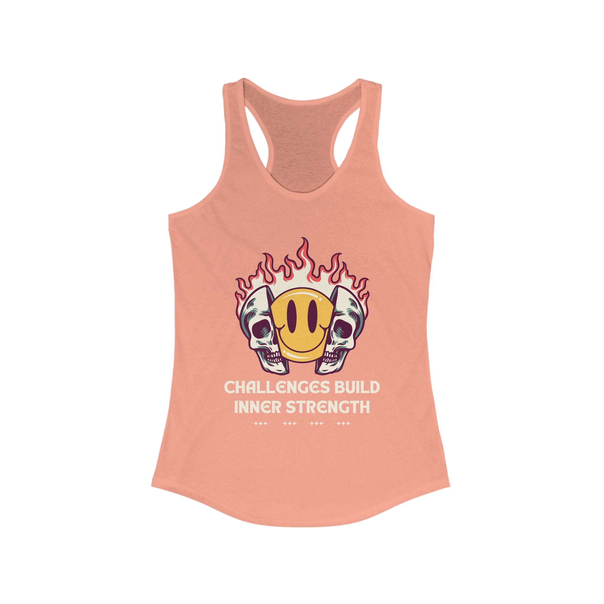 Workout Tank Tops for Women - Gym Exercise Athletic - Yoga Tops Racerback Sports Shirts - Inner Strength - Shirt Print