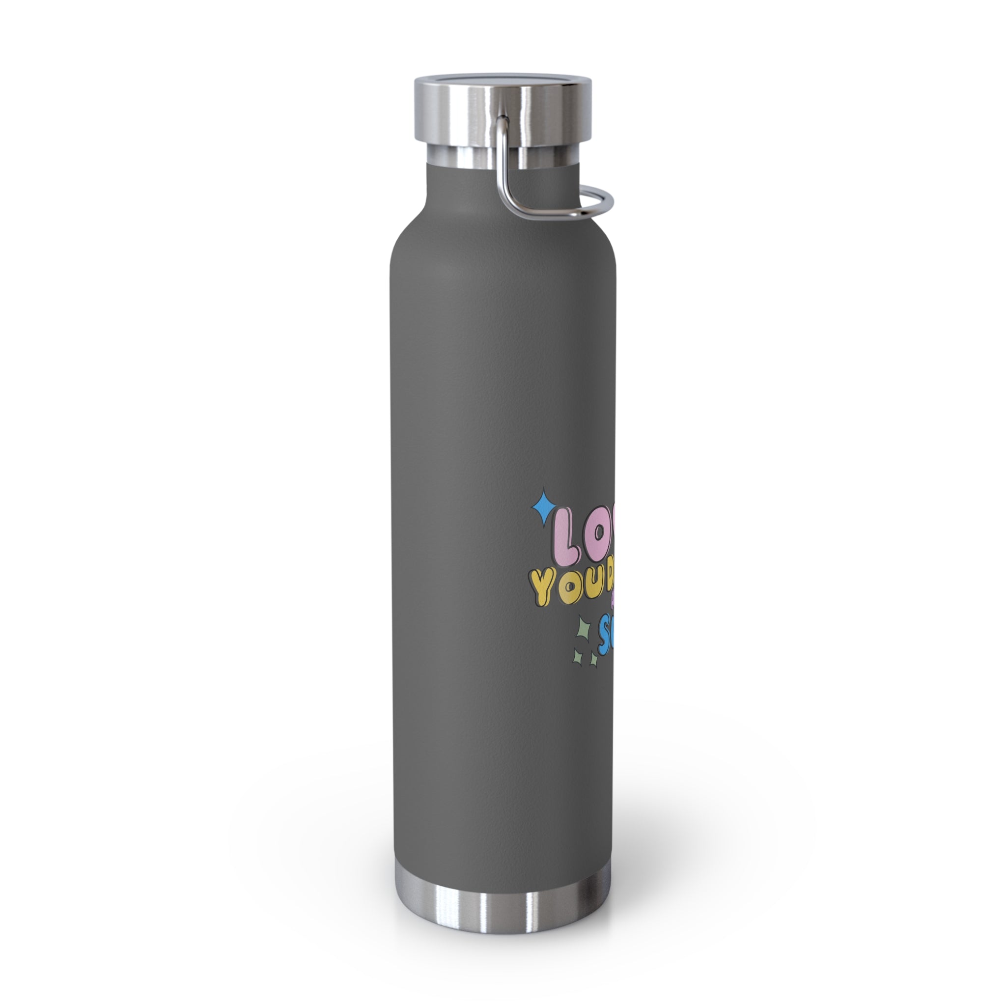 "Love What You Do and You'll Succeed " Copper Water Bottle, Inspirational Quote, Gift Tumbler, 22oz, Motivational Drinkware, Stainless Steel Thermos