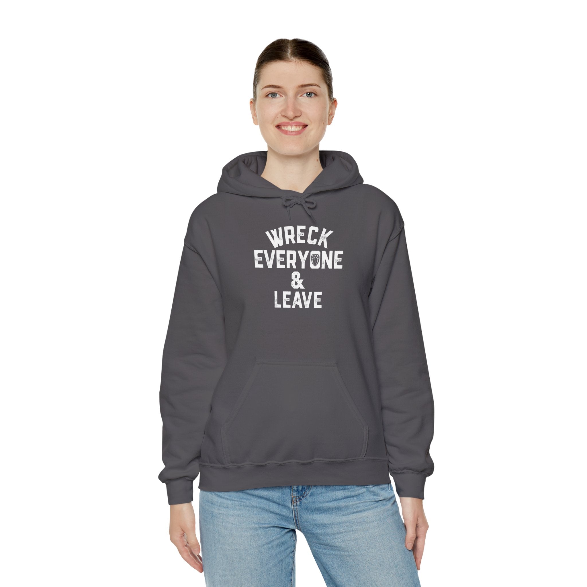 Wreck Everyone and Leave Royal Reigns Hoodies, Pro Wrestling Apparel, Heavy Blend Hoodie, Sports Fan Gift, Graphic Pullover