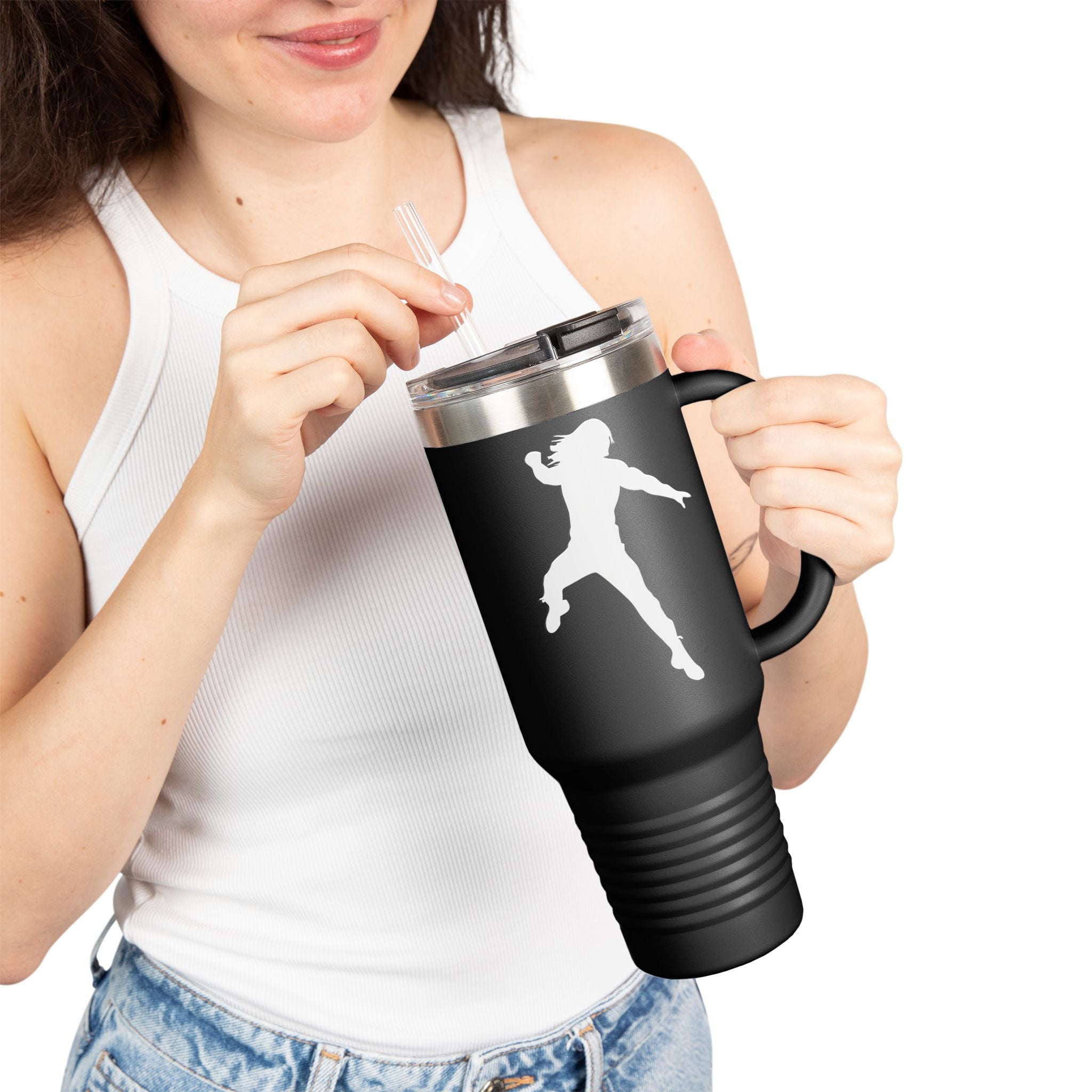 Roman Reigns Jump White Graphic Design, Insulated Travel Mug, Gift for Her Gift for Him - 40oz, Gift for Her, Gift for Him