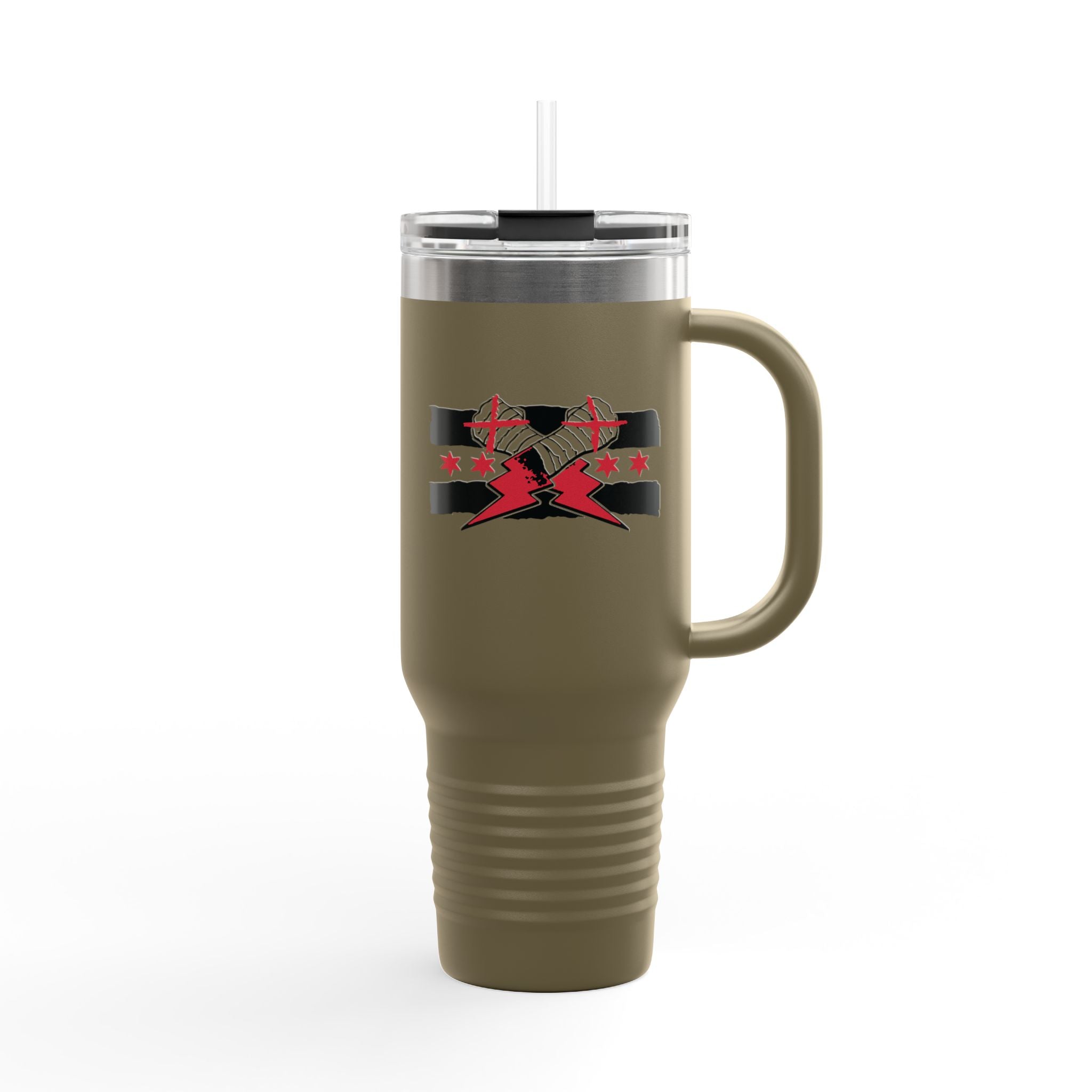 CM Punk Red-Black Graphic Design, Insulated Travel Mug, Gift for Her Gift for Him - 40oz, Gift for Her, Gift for Him
