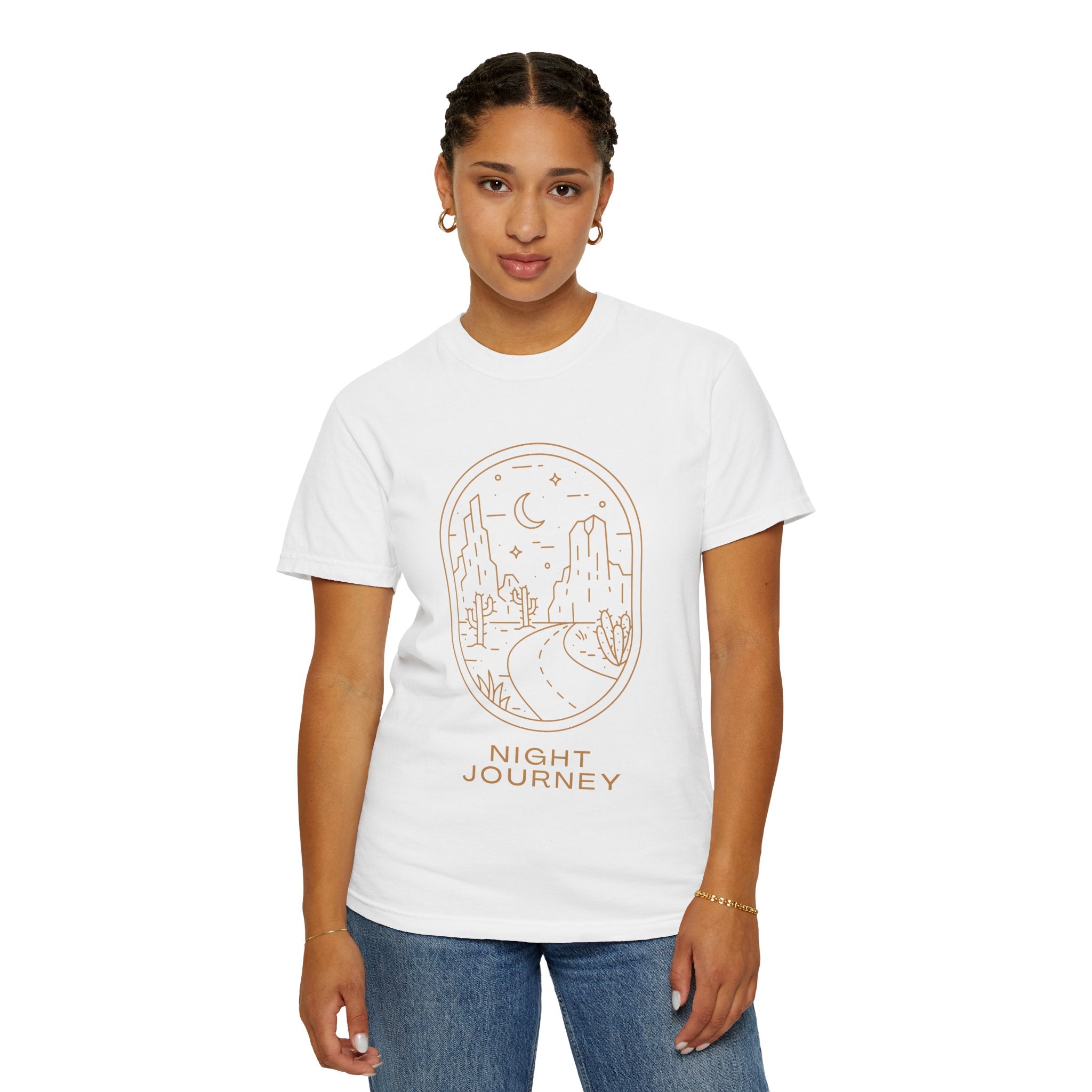 Night Journey, Graphic Design Unisex T-shirt, Casual Cotton Outwear, Gift for Him- Gift for Her, Stylish Tee, Cool Shirt, Trendy Apparel, Comfortable Top,