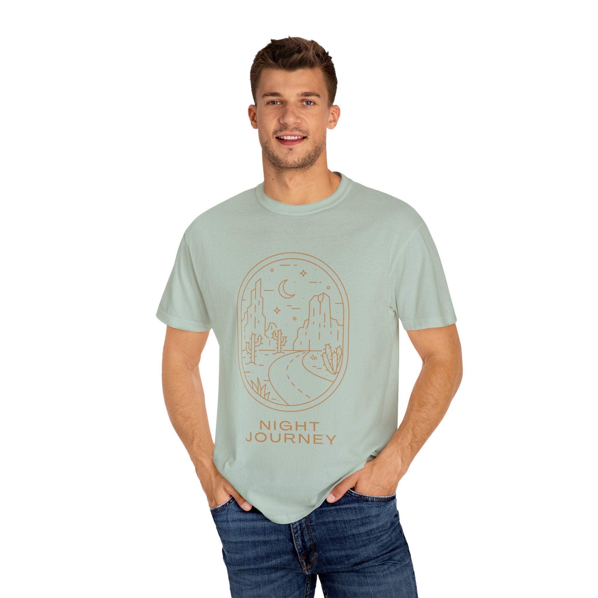 Night Journey, Graphic Design Unisex T-shirt, Casual Cotton Outwear, Gift for Him- Gift for Her, Stylish Tee, Cool Shirt, Trendy Apparel, Comfortable Top,