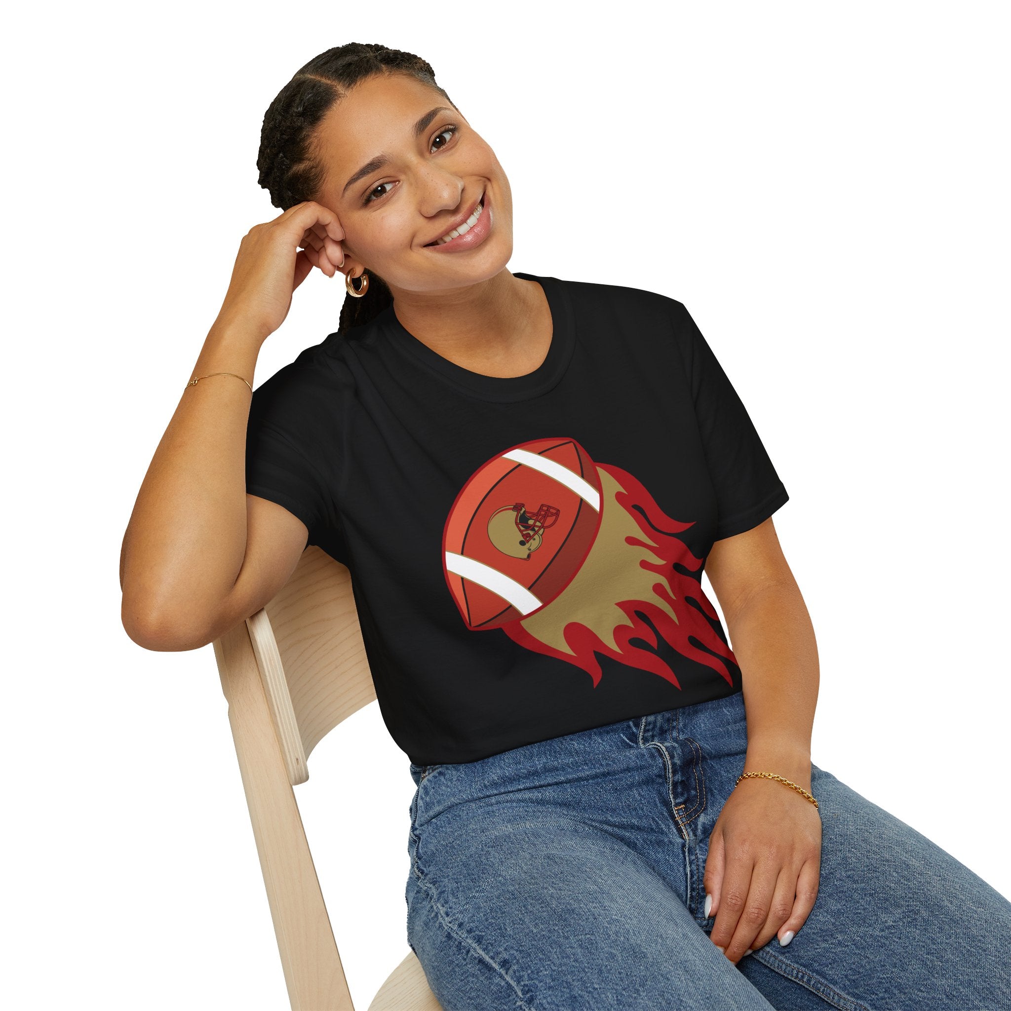SF Football on Flare , San Francisco Shirt, Unique Fan Apparel, Football Team Game Day Shirt, Sporty Men's Women's Clothing