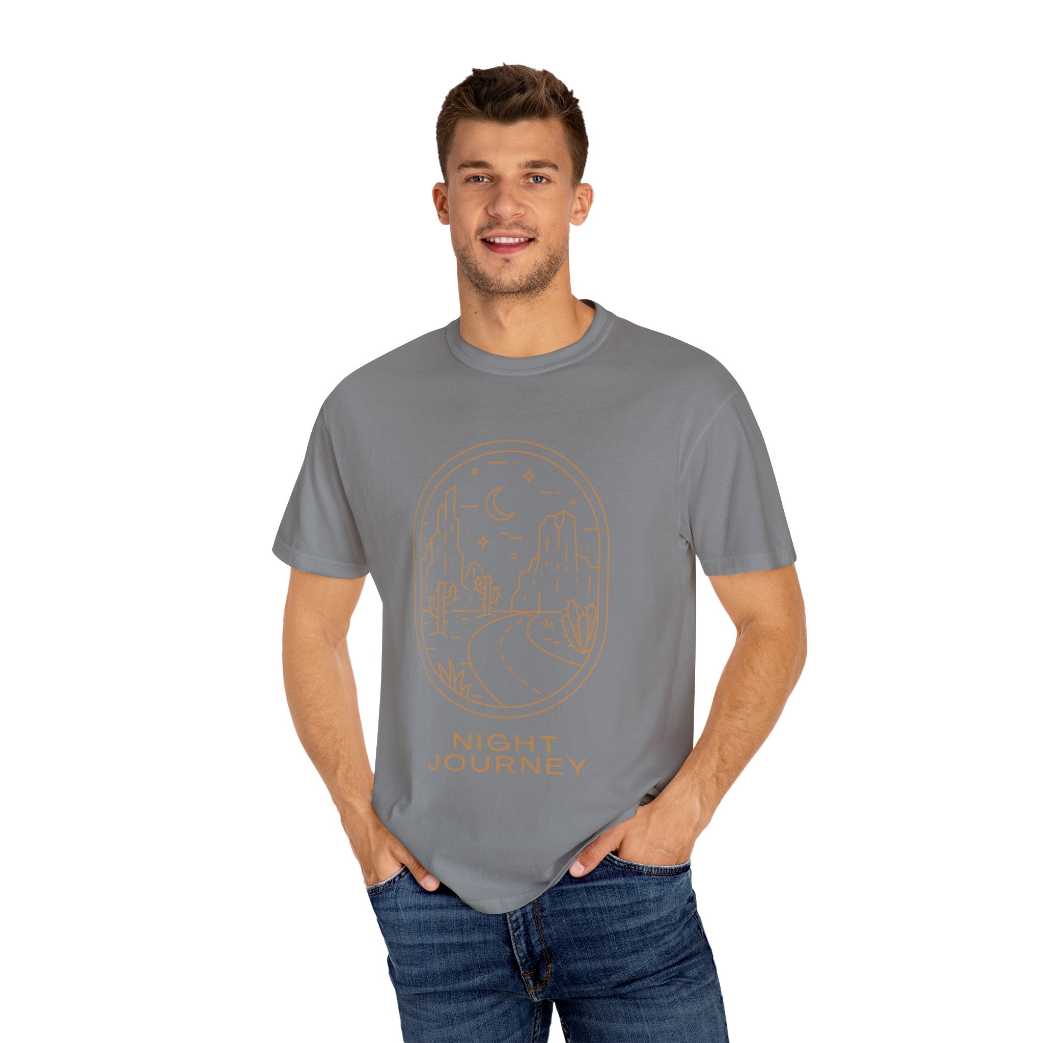 Night Journey, Graphic Design Unisex T-shirt, Casual Cotton Outwear, Gift for Him- Gift for Her, Stylish Tee, Cool Shirt, Trendy Apparel, Comfortable Top,