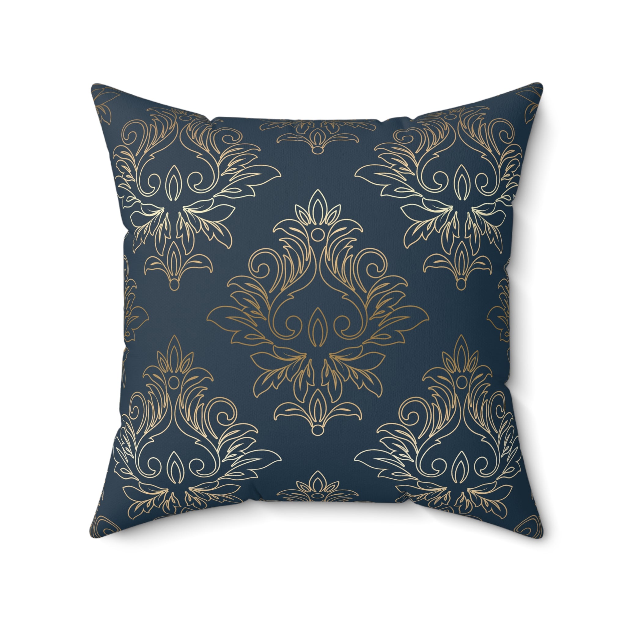 Dark Blue Vintage pattern 60s pattern Pillow Covers, Decorative Couch Sofa Accent Pillows, Living Room Spun Polyester Square Pillow