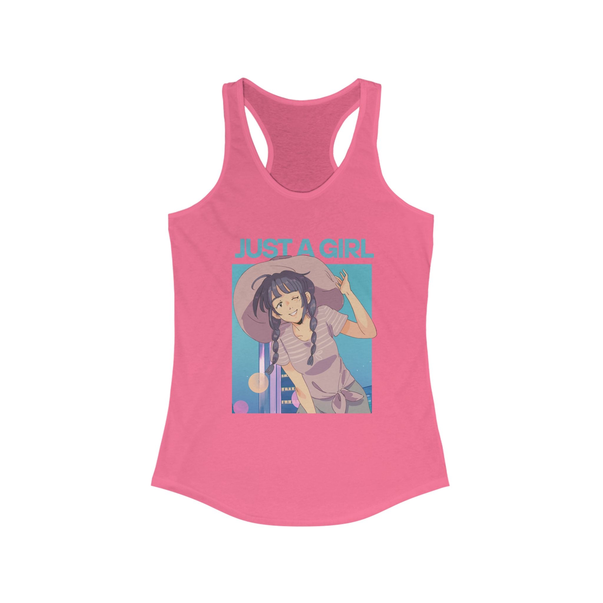 Workout Tank Tops for Women - Gym Exercise Athletic - Yoga Tops Racerback Sports Shirts - Just A girl - Shirt Print