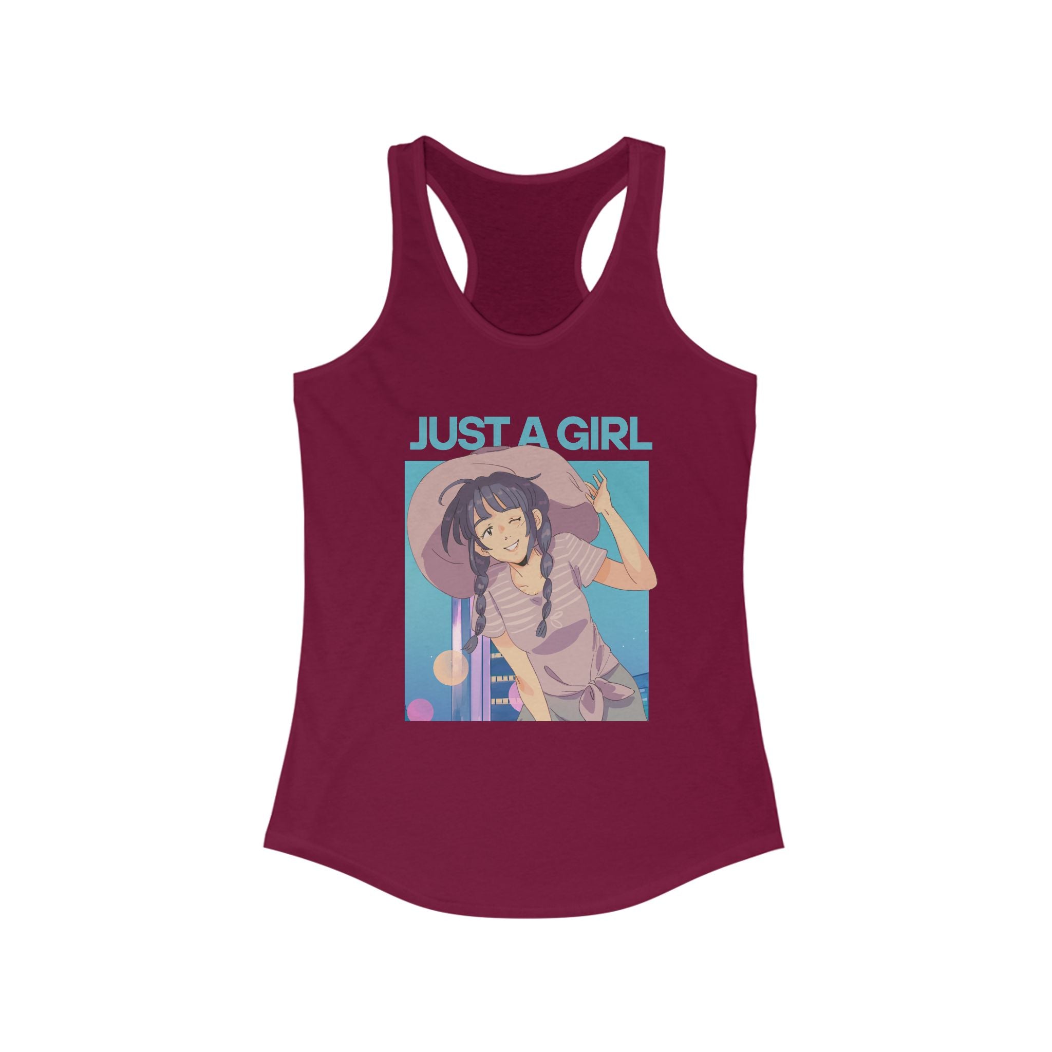 Workout Tank Tops for Women - Gym Exercise Athletic - Yoga Tops Racerback Sports Shirts - Just A girl - Shirt Print
