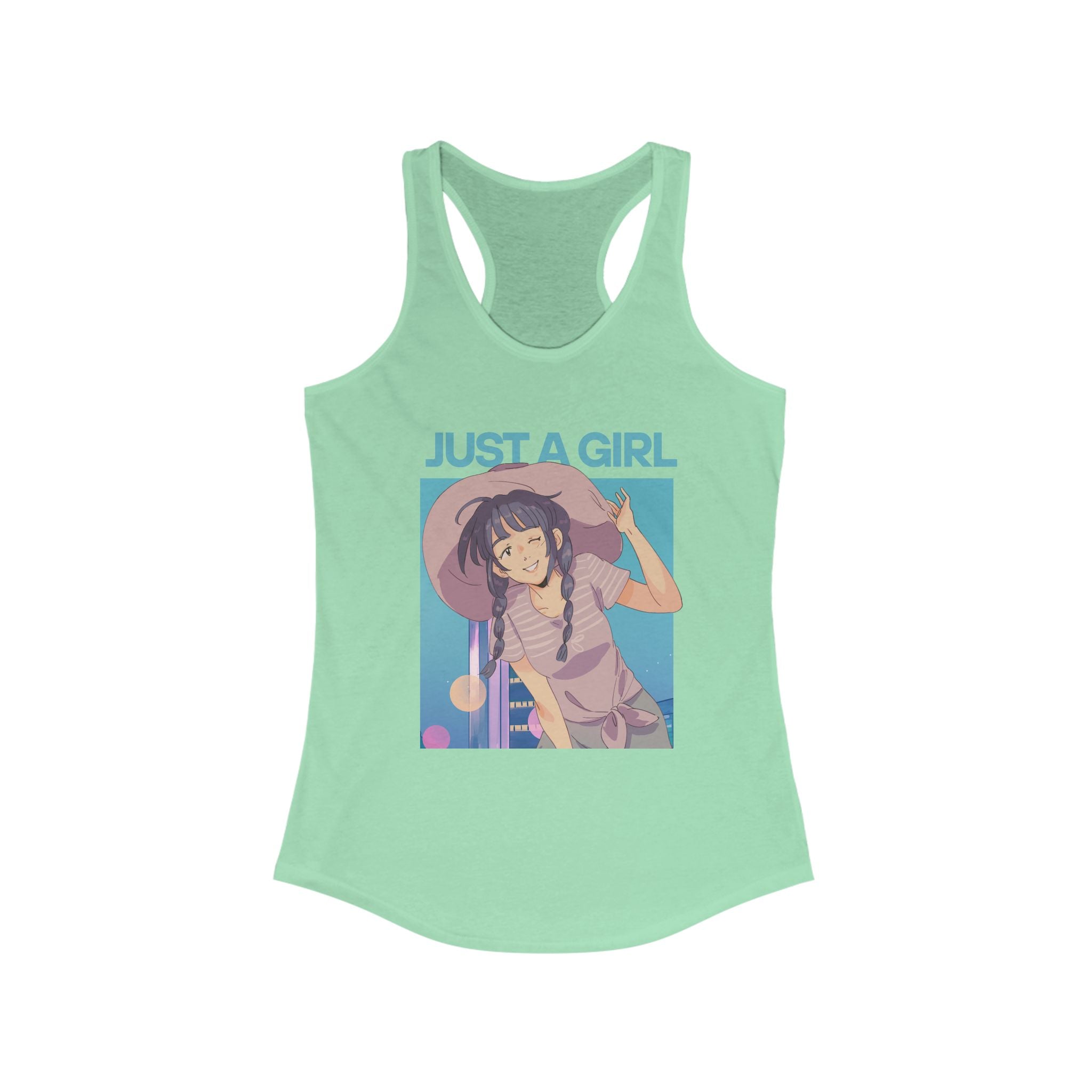 Workout Tank Tops for Women - Gym Exercise Athletic - Yoga Tops Racerback Sports Shirts - Just A girl - Shirt Print