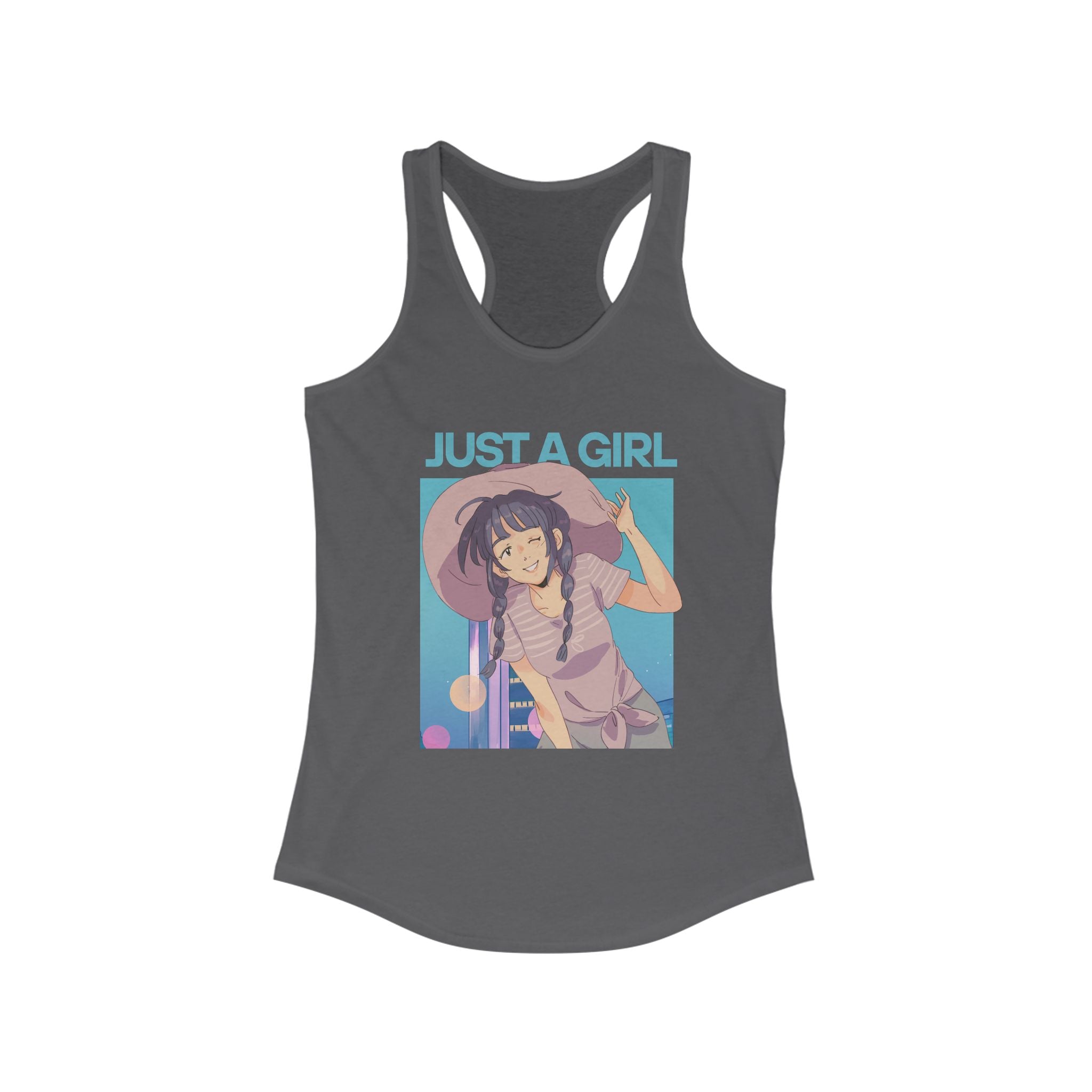 Workout Tank Tops for Women - Gym Exercise Athletic - Yoga Tops Racerback Sports Shirts - Just A girl - Shirt Print